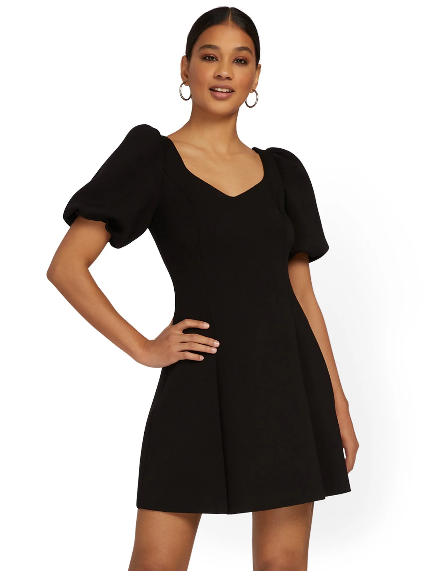 English Factory Puff-Sleeve Ponte Dress - Brands We Love