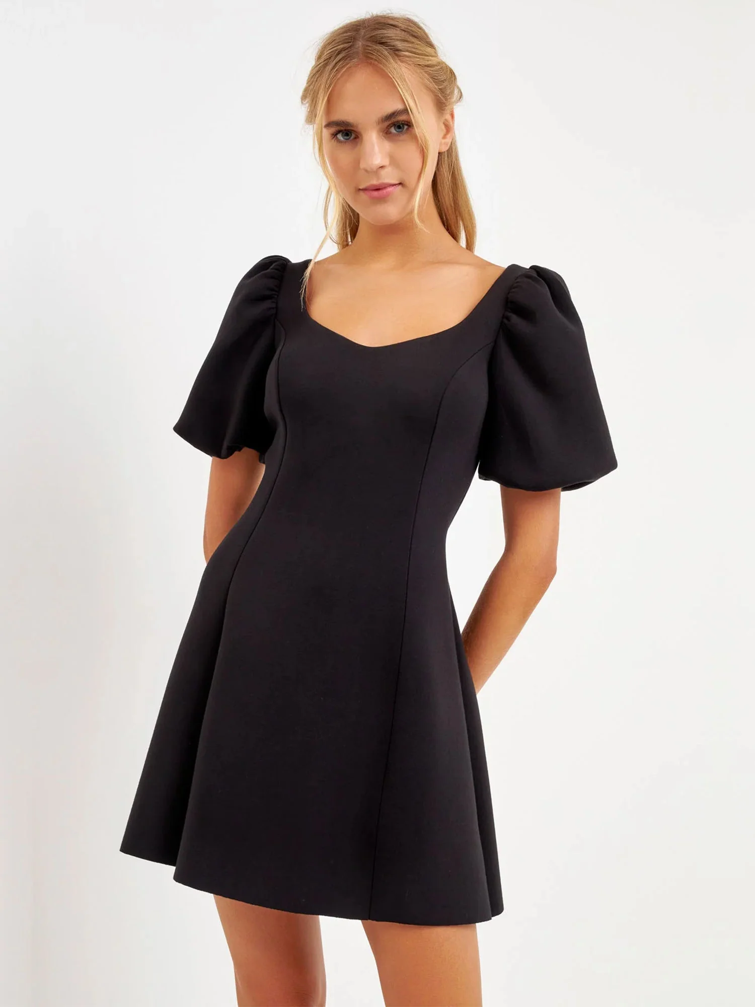 English Factory Puff-Sleeve Ponte Dress - Brands We Love - Image 3