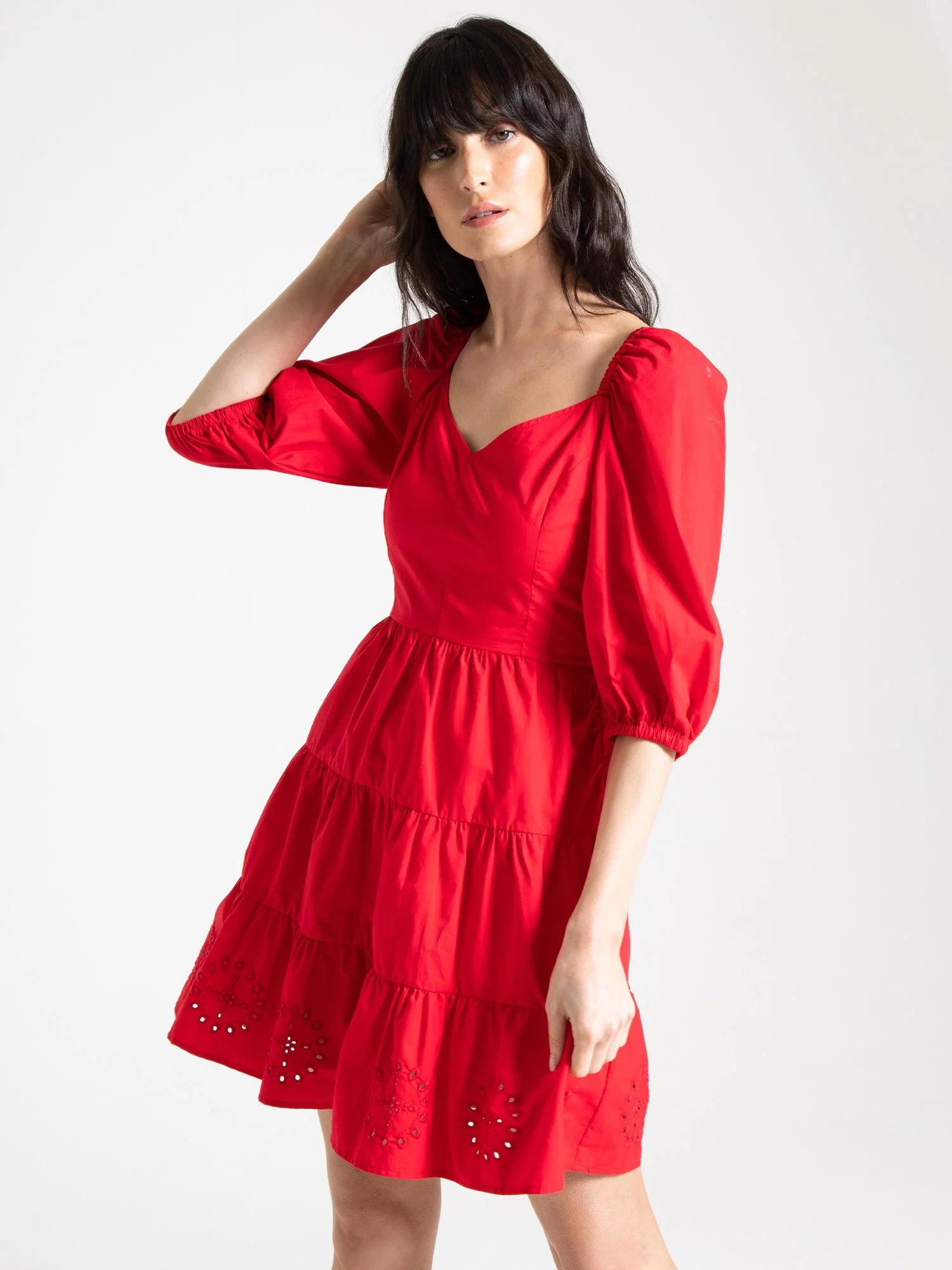 Lena Puff Sleeve Poplin Mini Dress - Brands We Love - Image 3