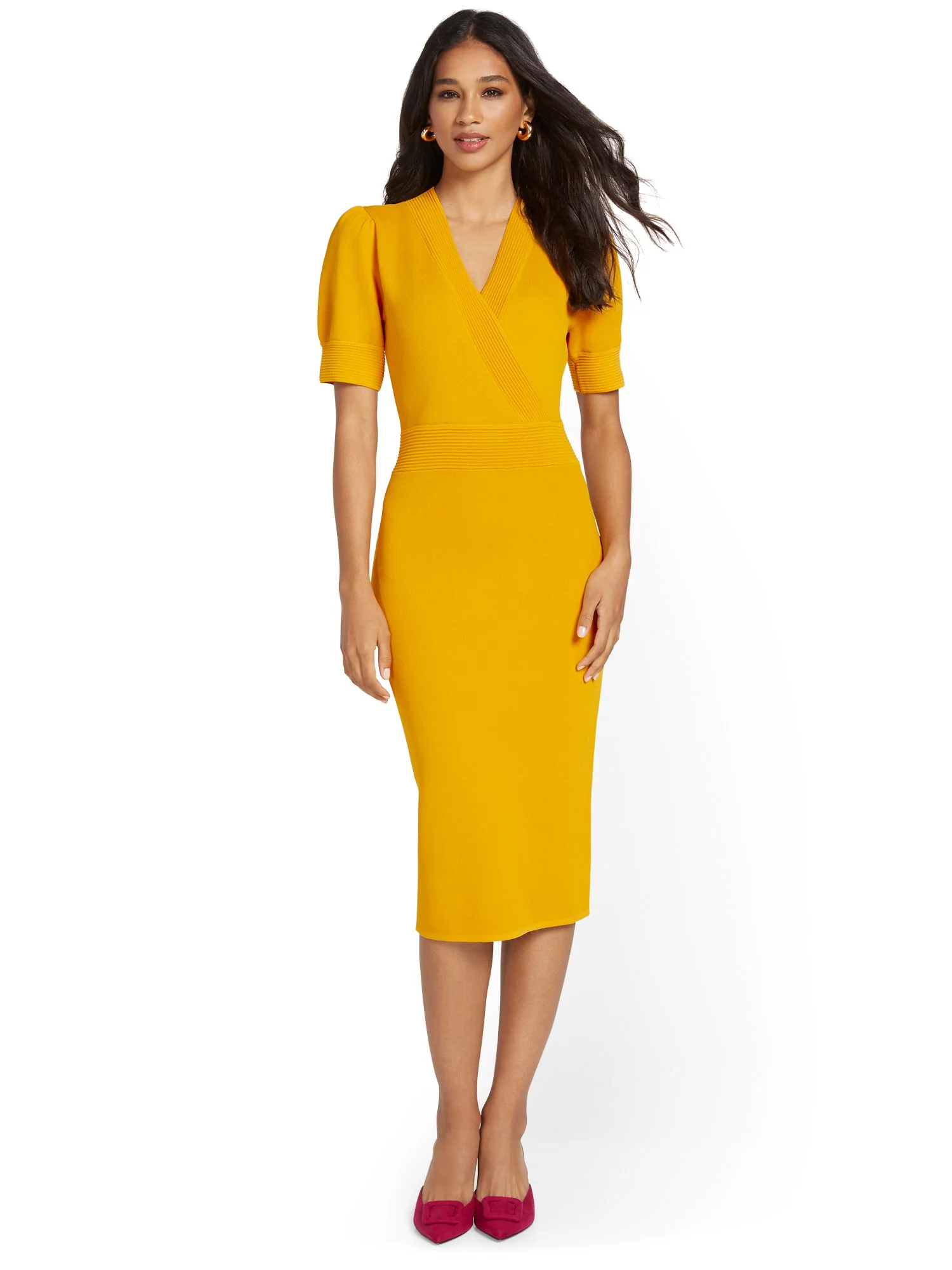 Puff-Sleeve Sweater Dress - Image 5