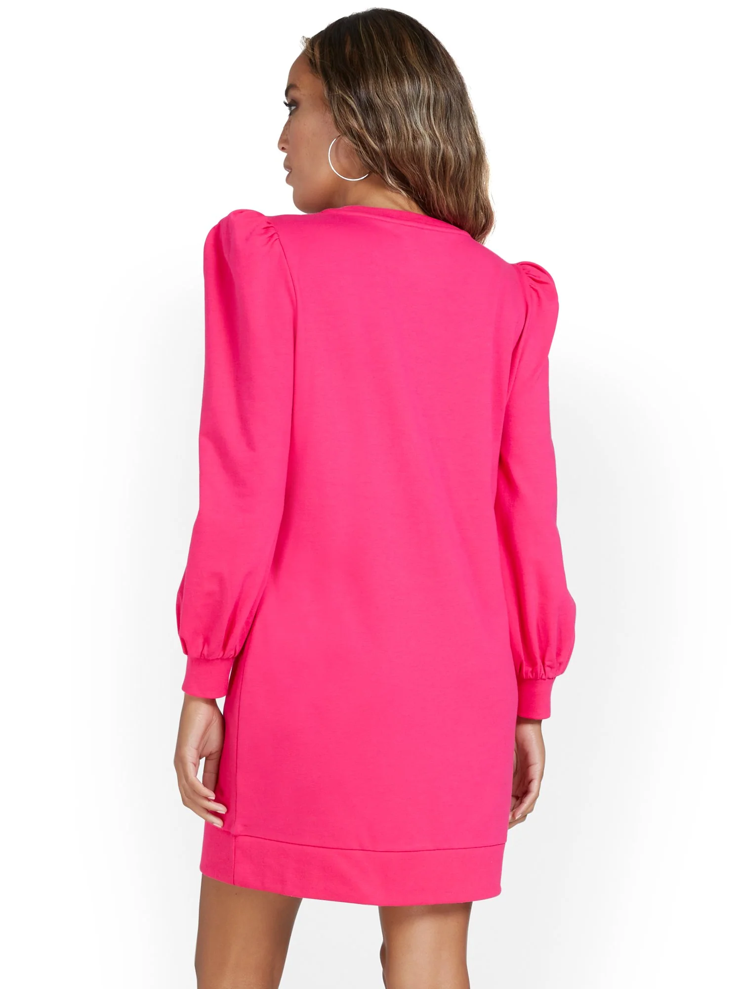 Puff-Sleeve Sweatshirt Dress - Image 3