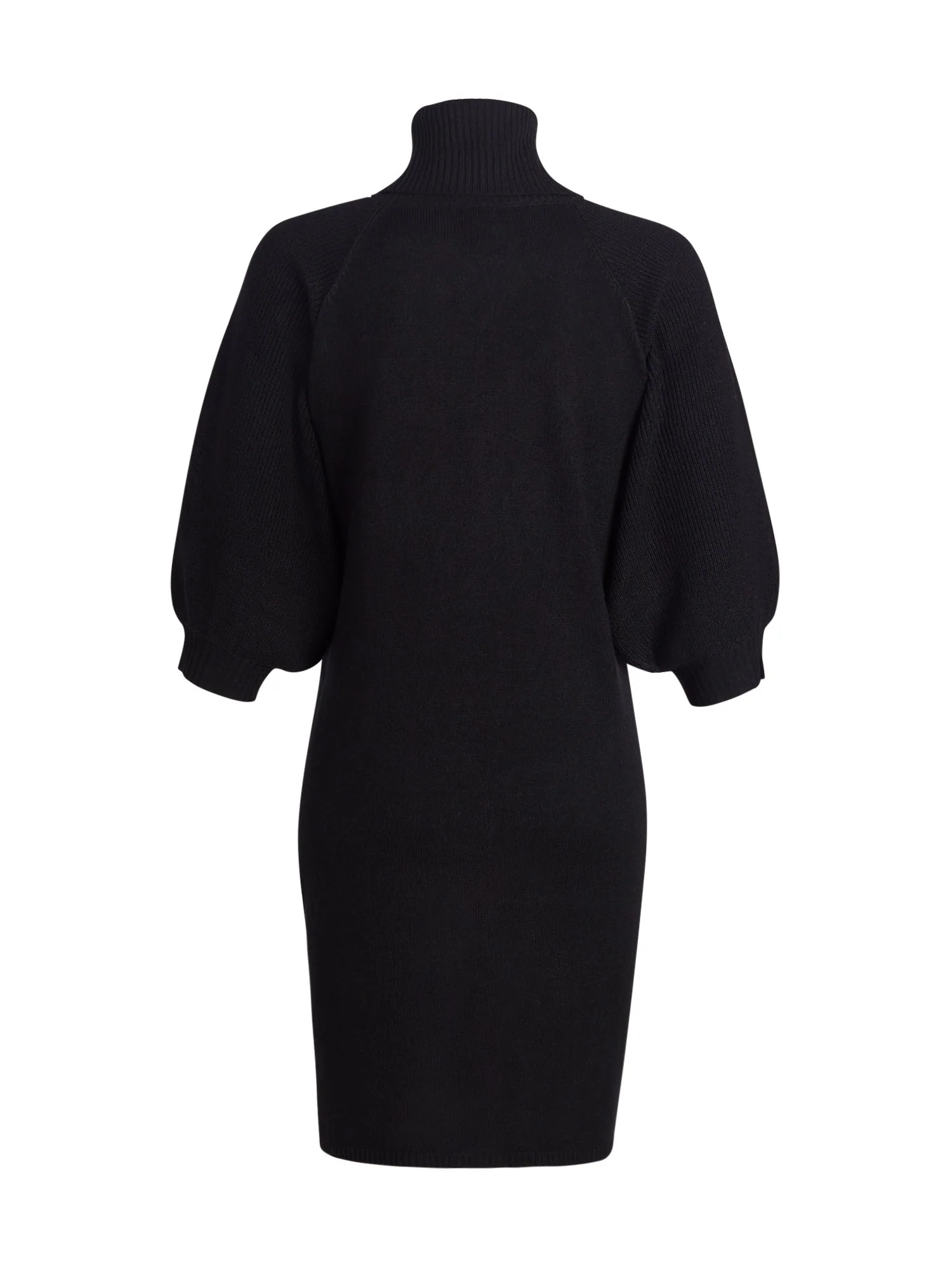 Puff-Sleeve Turtleneck Sweater Dress - Image 3