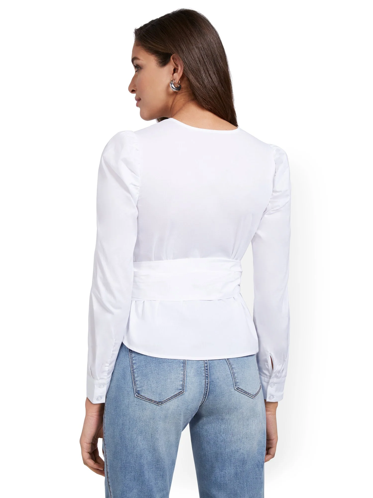 Puff-Sleeve Wrap Top - Image 3