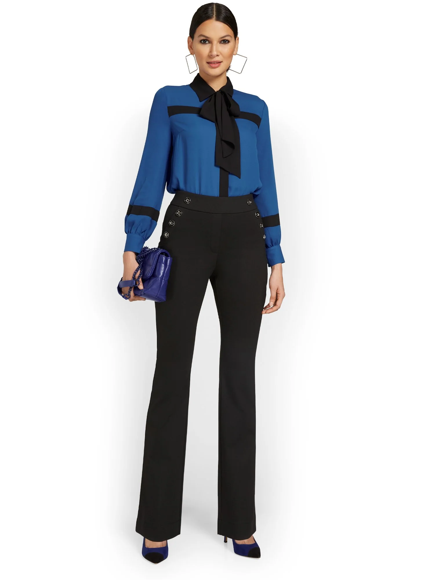 Pull-On Button-Pocket Bootcut Ponte Pant - Superflex - Image 4