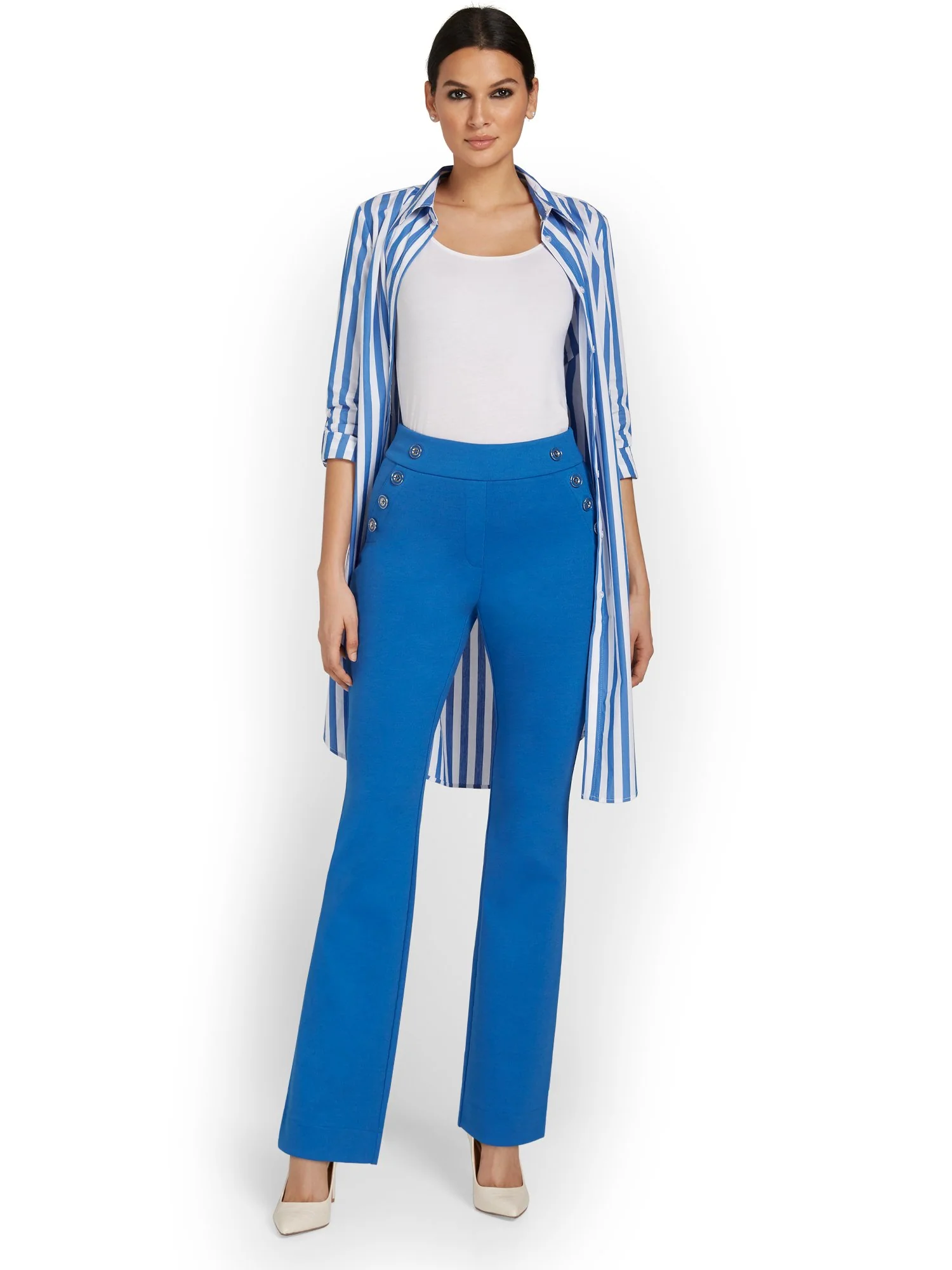 Pull-On Button-Pocket Bootcut Ponte Pant - Superflex - Image 8