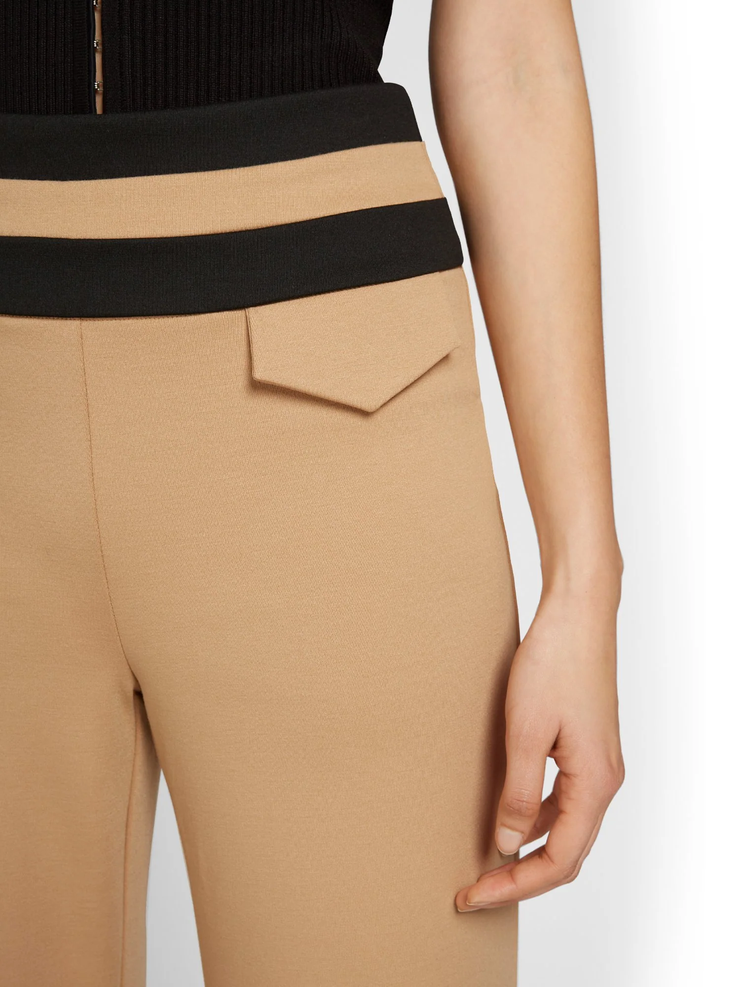 Pull-On Contrast-Stripe Wide-Leg Ponte Pant - Superflex - Image 4