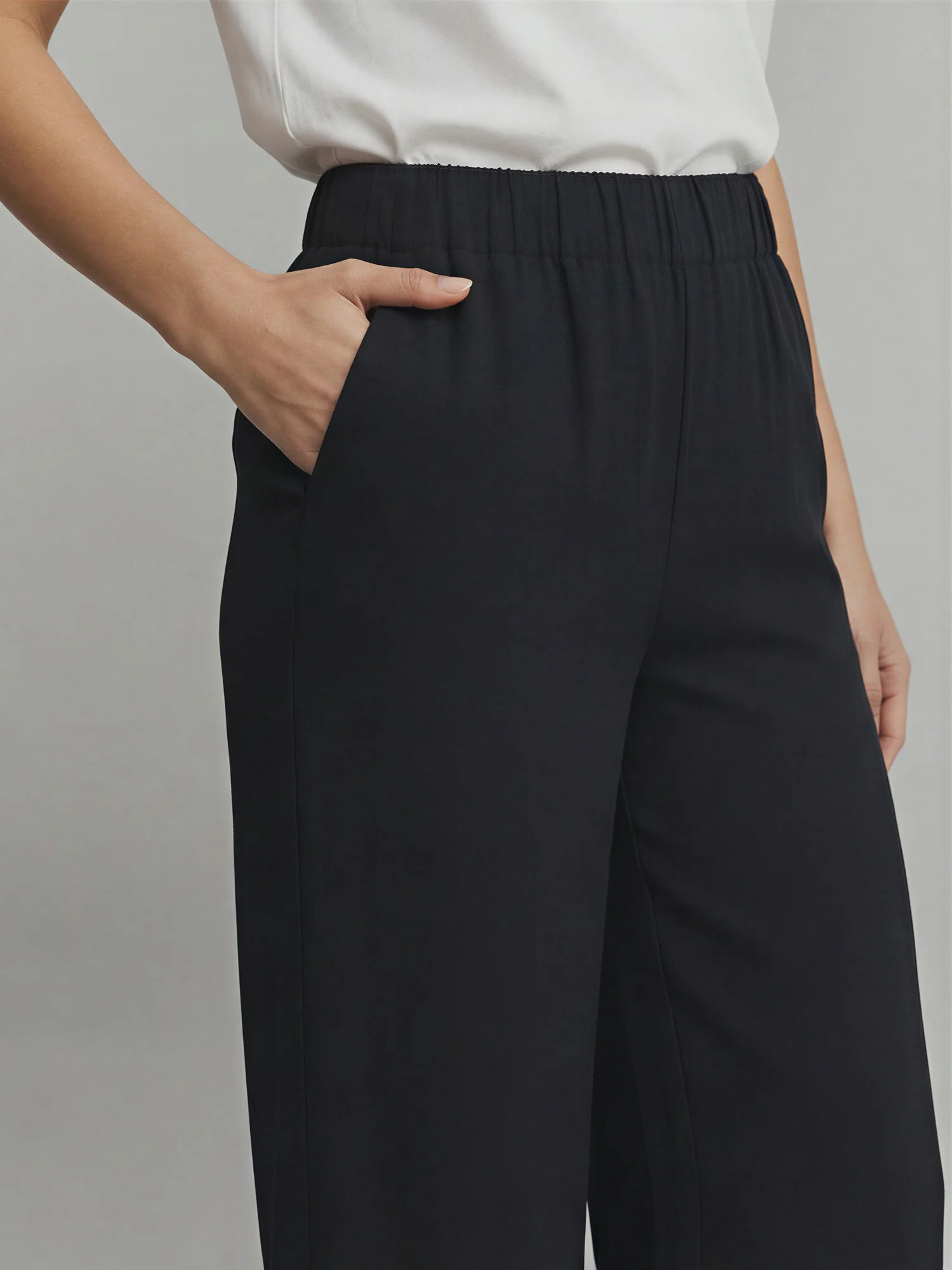 Pull On Crinkle Flowy Pants - Image 2