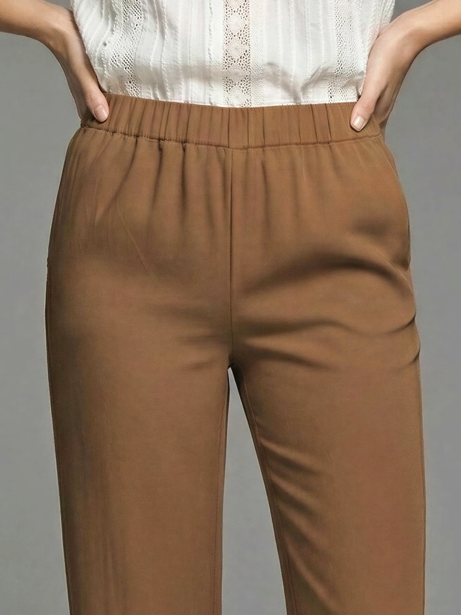 Pull On Crinkle Flowy Pants - Image 7