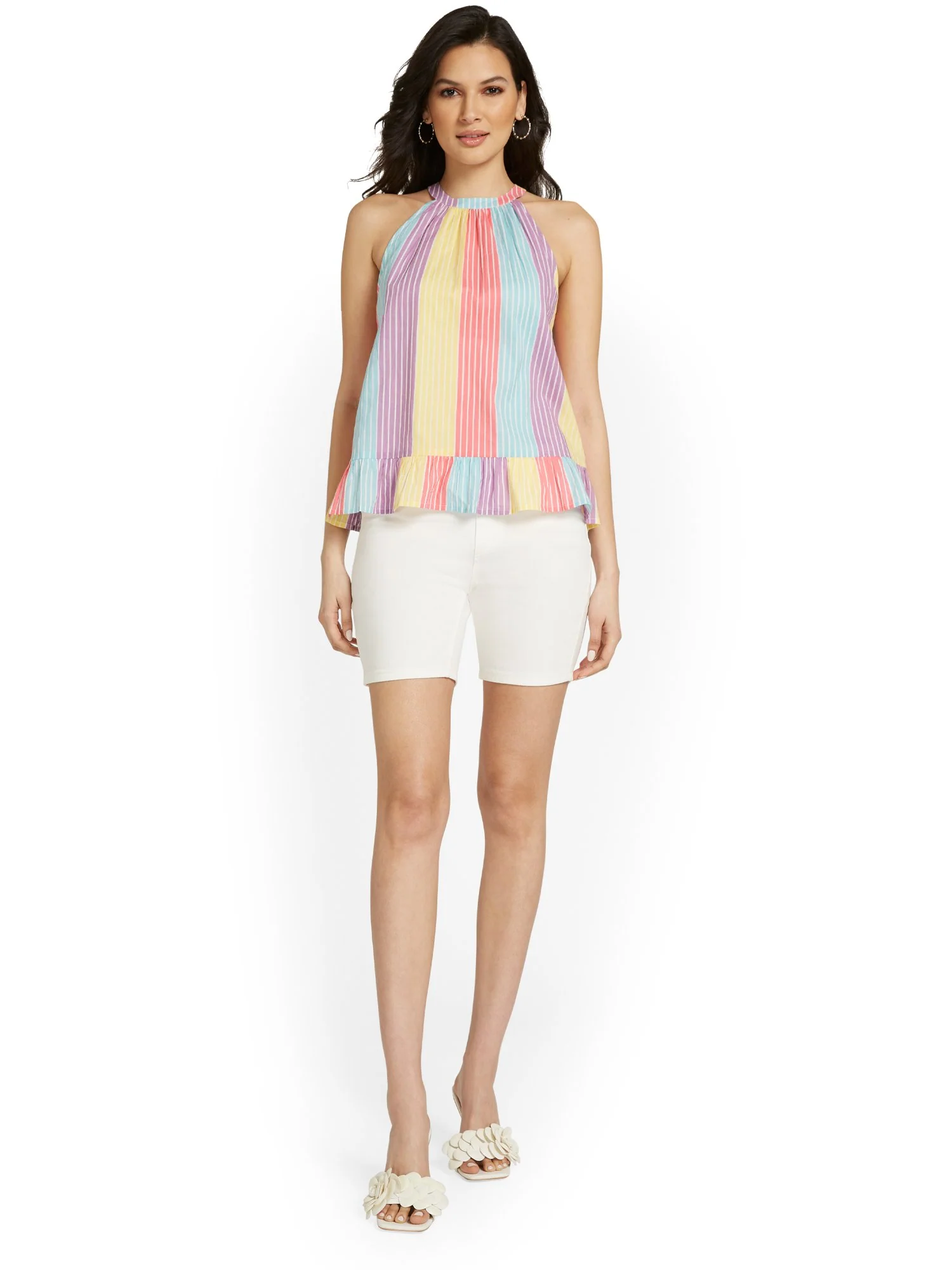 Pull-On Denim 5-Inch Short - White - Image 4