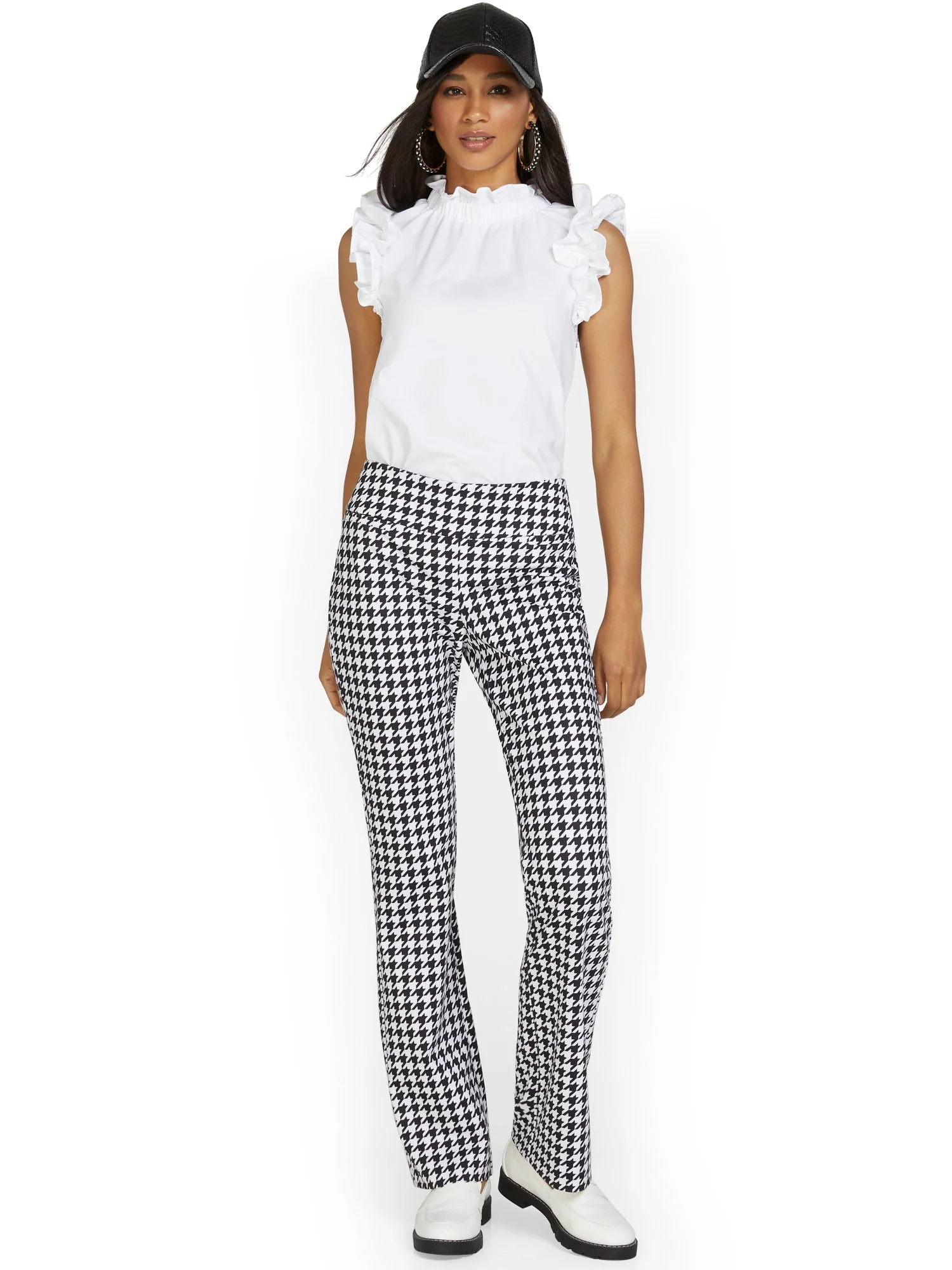 Pull-On Houndstooth Bootcut Ponte Pant - Superflex - Image 4