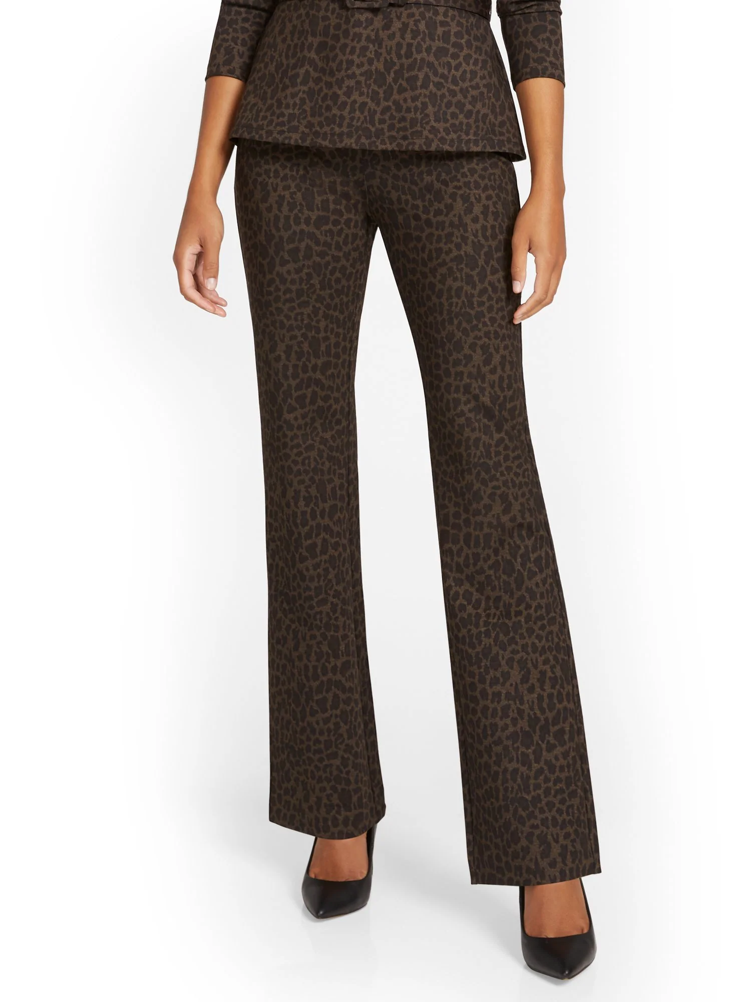 Pull-On Leopard-Print Bootcut Ponte Pant - Superflex - Image 2