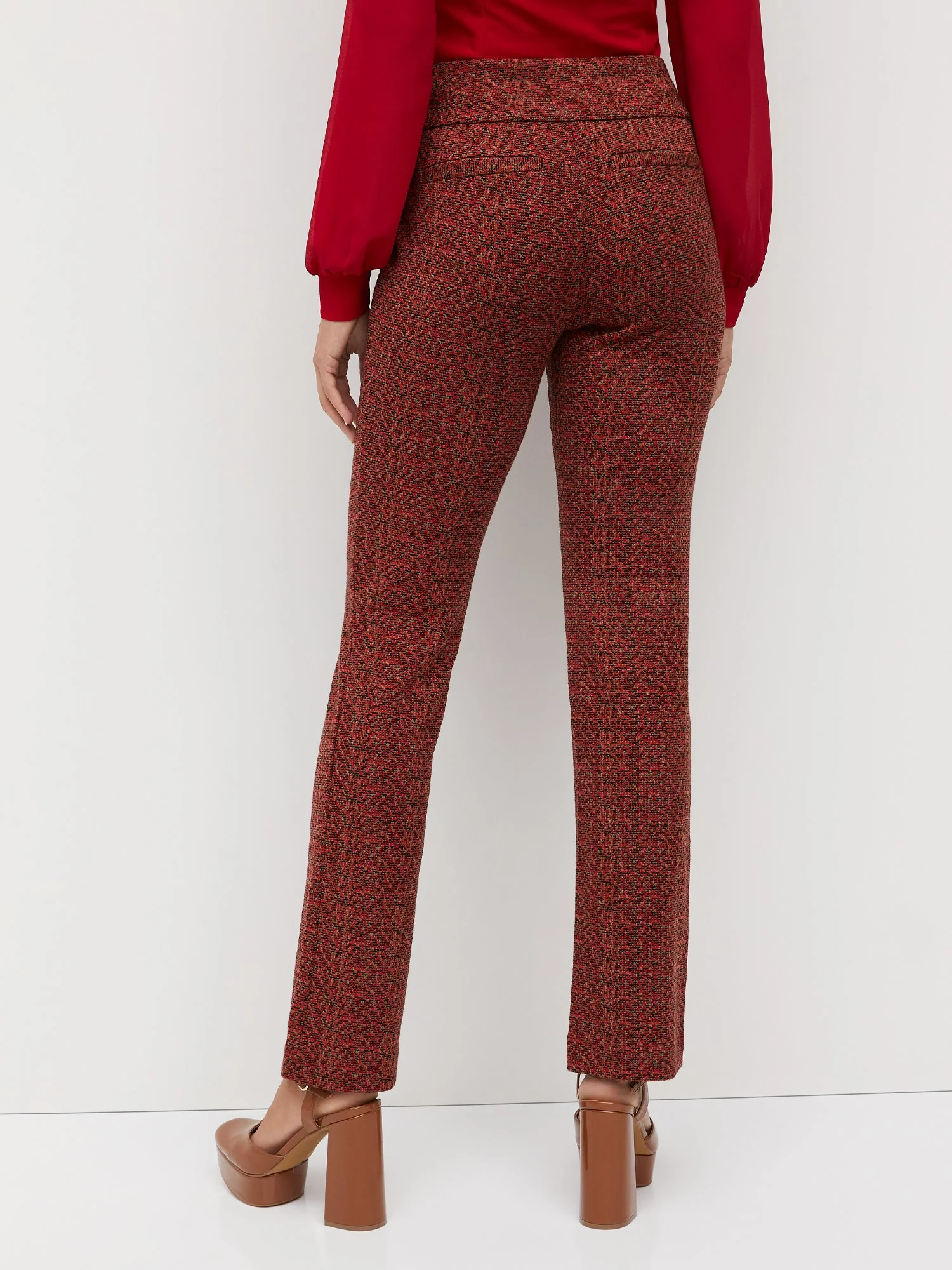 Pull-On Mid-Rise Printed Straight-Leg Ponte Pant - Superflex - Image 3