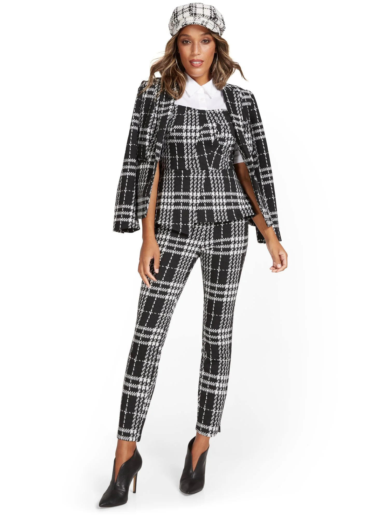 Pull-On Plaid Ankle Ponte Pant - Superflex - Image 4