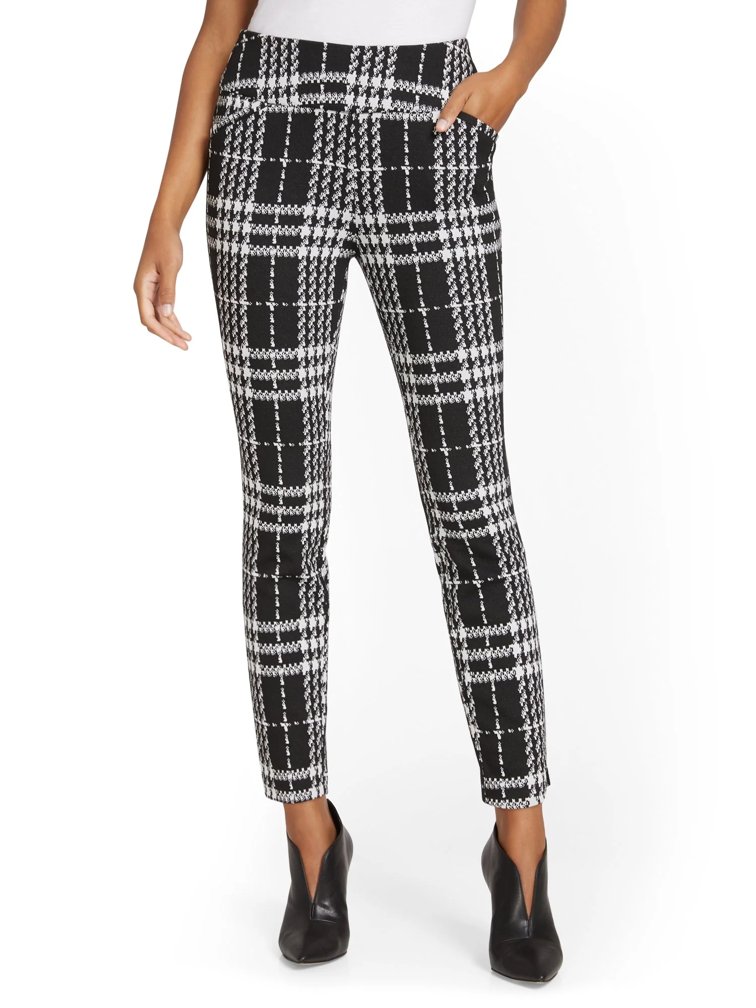 Pull-On Plaid Ankle Ponte Pant - Superflex - Image 5