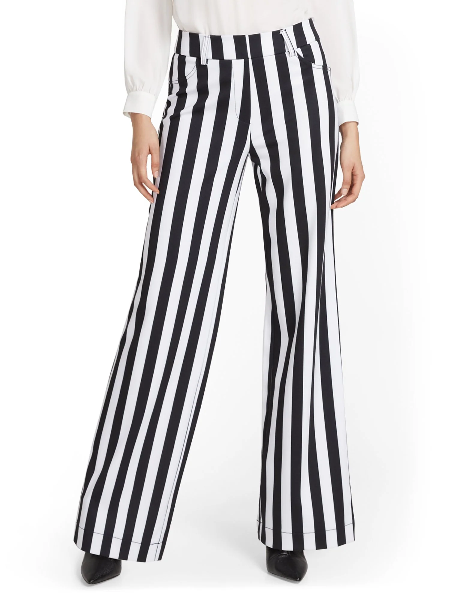 Pull-On Stripe Wide-Leg Ponte Pant - Superflex - Image 2