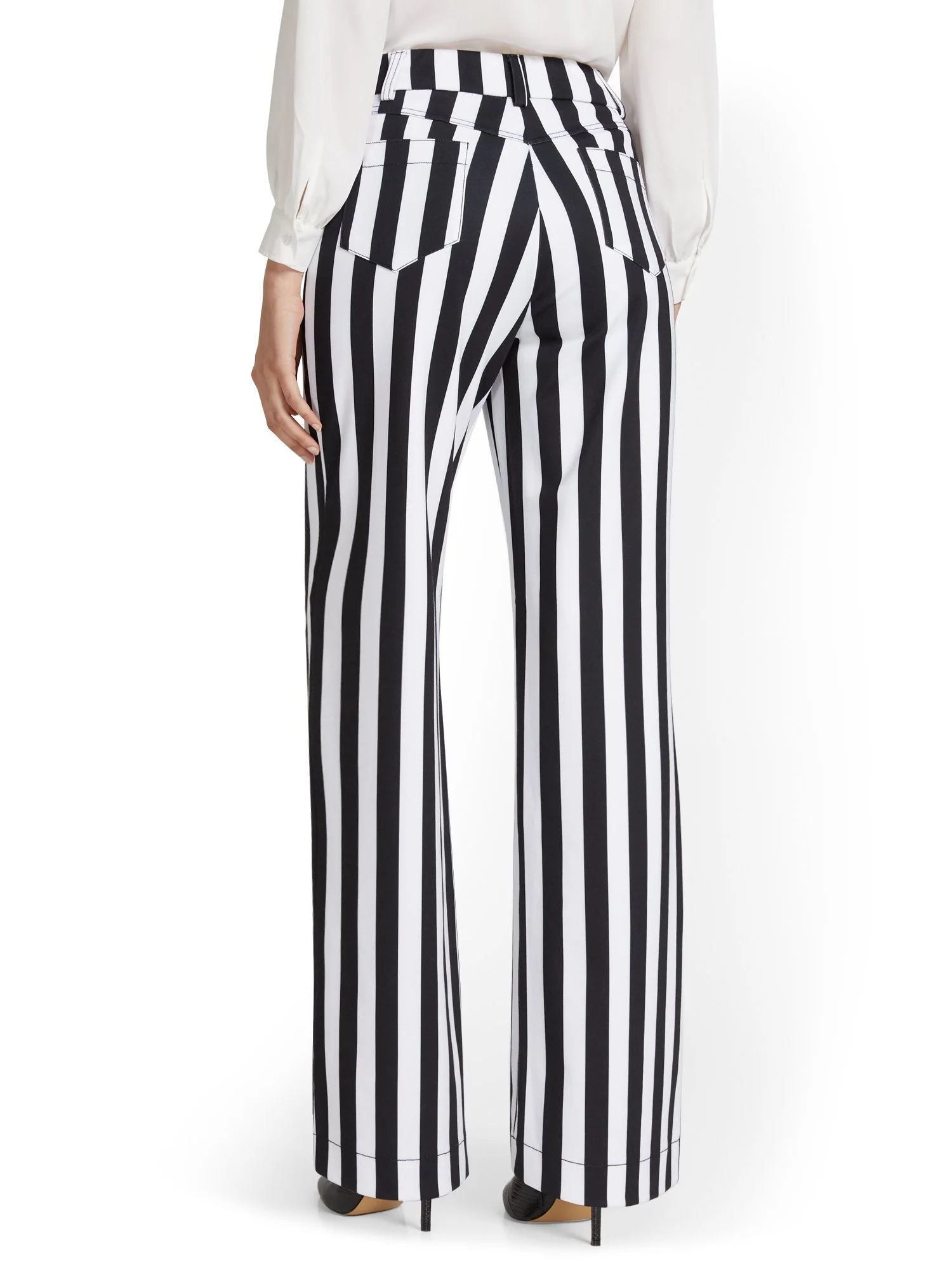 Pull-On Stripe Wide-Leg Ponte Pant - Superflex - Image 3