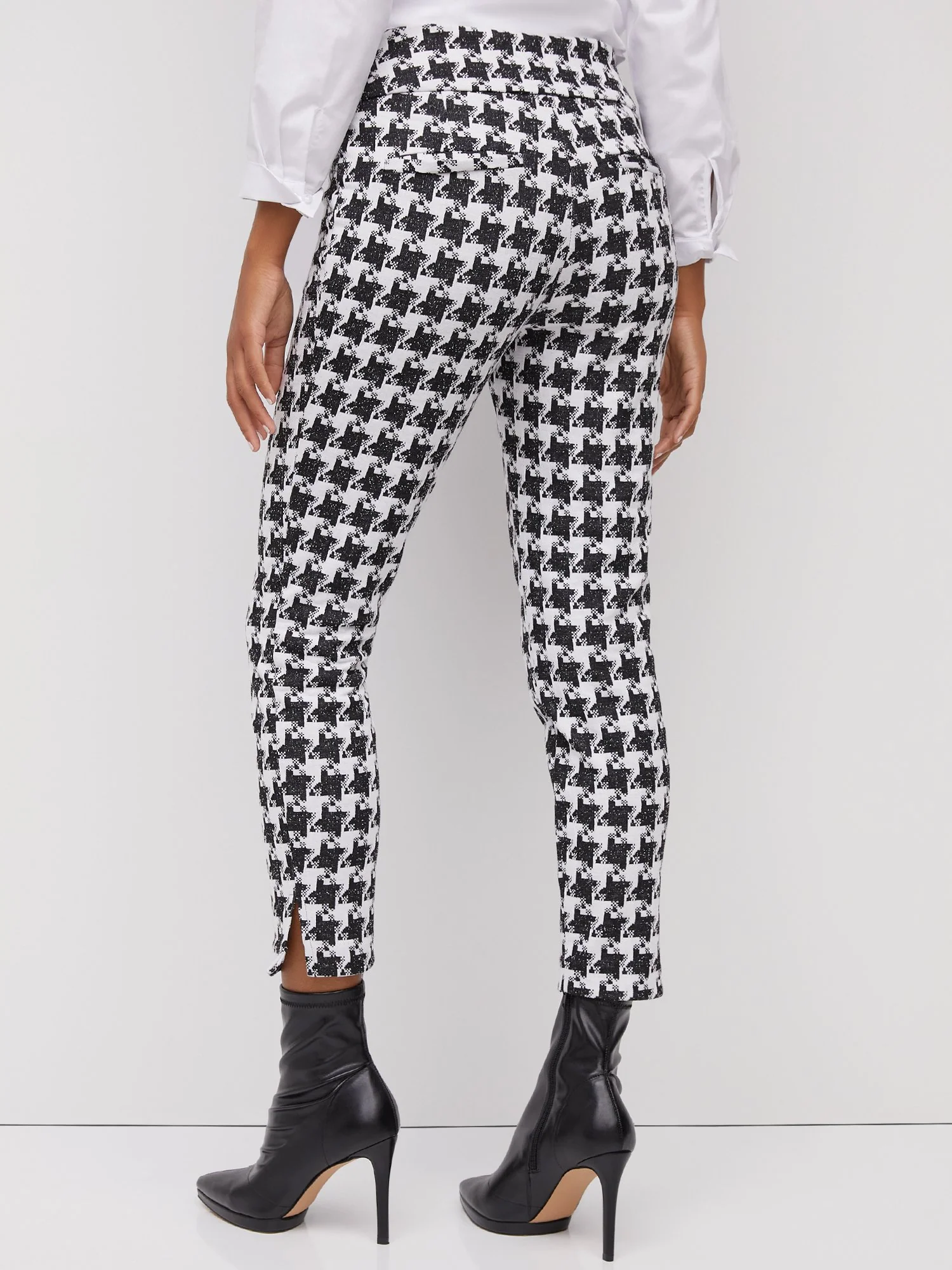 Pull-On Super High-Rise Houndstooth Ankle Ponte Pant - Superflex - Image 3