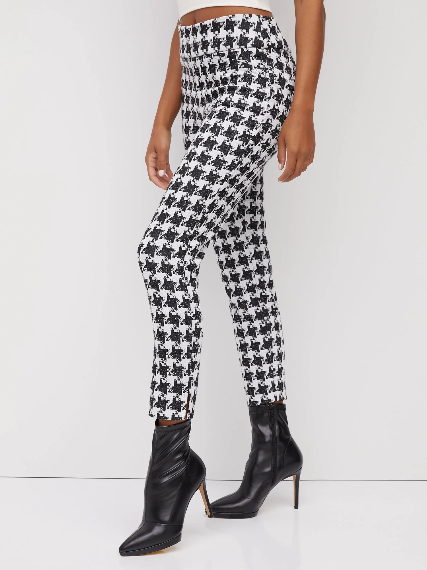 Pull-On Super High-Rise Houndstooth Ankle Ponte Pant - Superflex - Image 4