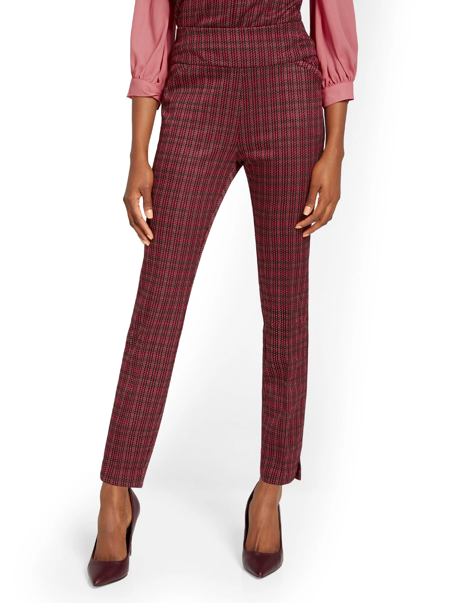 Pull-On Super High-Waisted Check-Print Ankle Legging - Superflex - Image 4