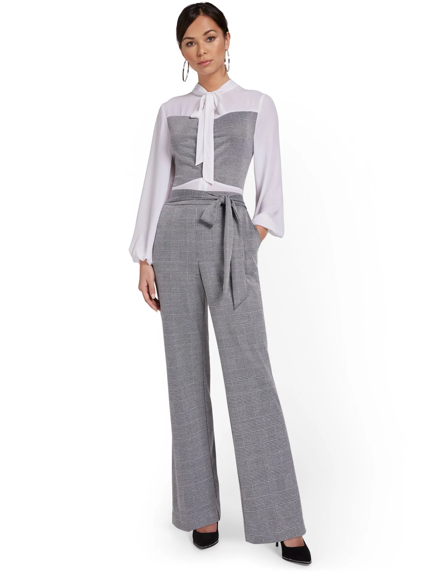 Pull-On Tie-Waist Palazzo Ponte Pant - Superflex - Image 4