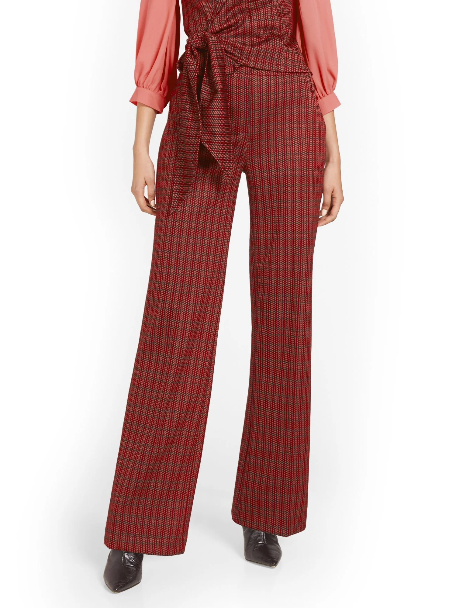 Pull-On Tie-Waist Wide-Leg Ponte Pant - Superflex - Image 2