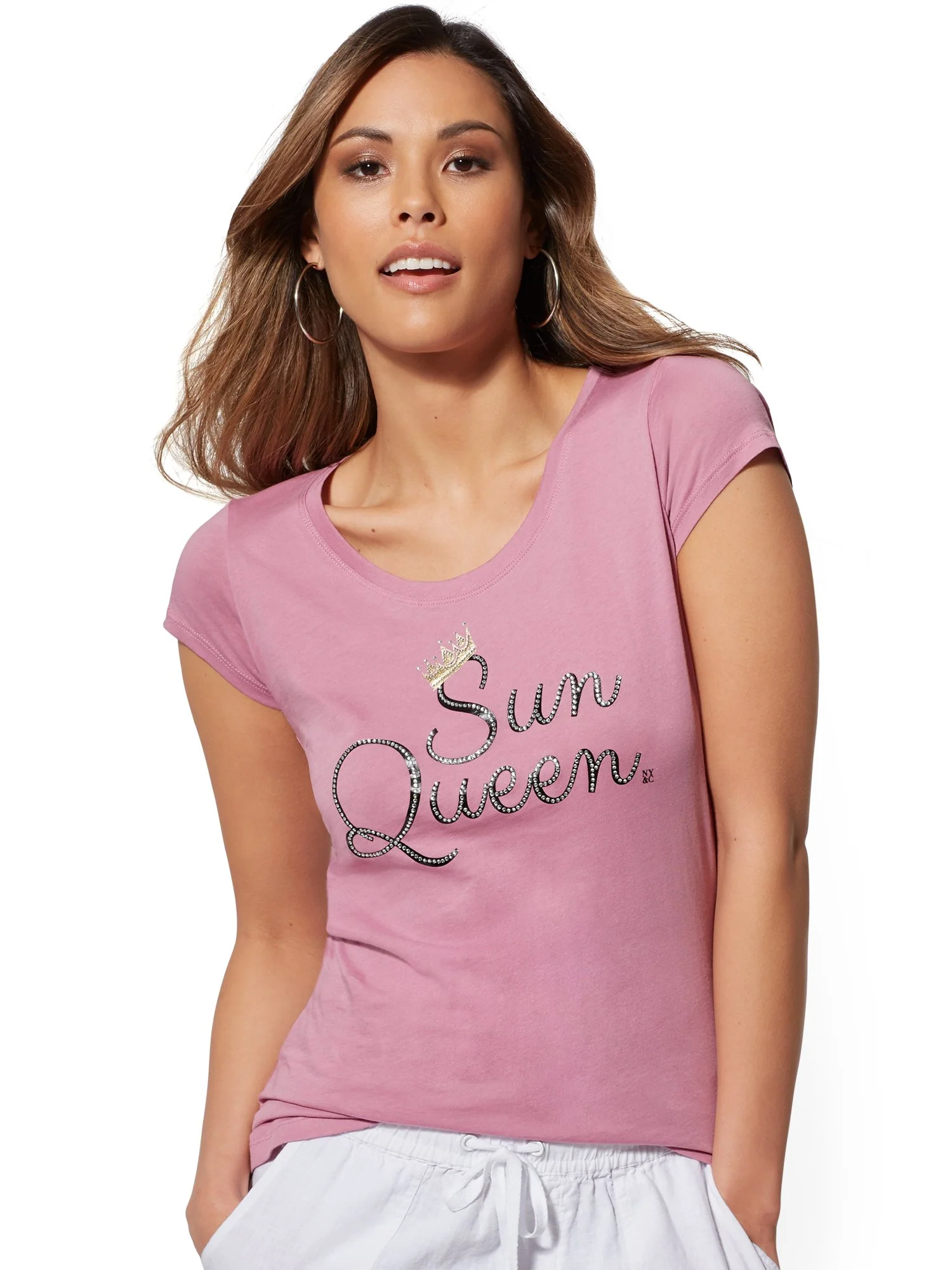 Purple Sparkling 'Sun Queen' Graphic Logo Tee - Image 2