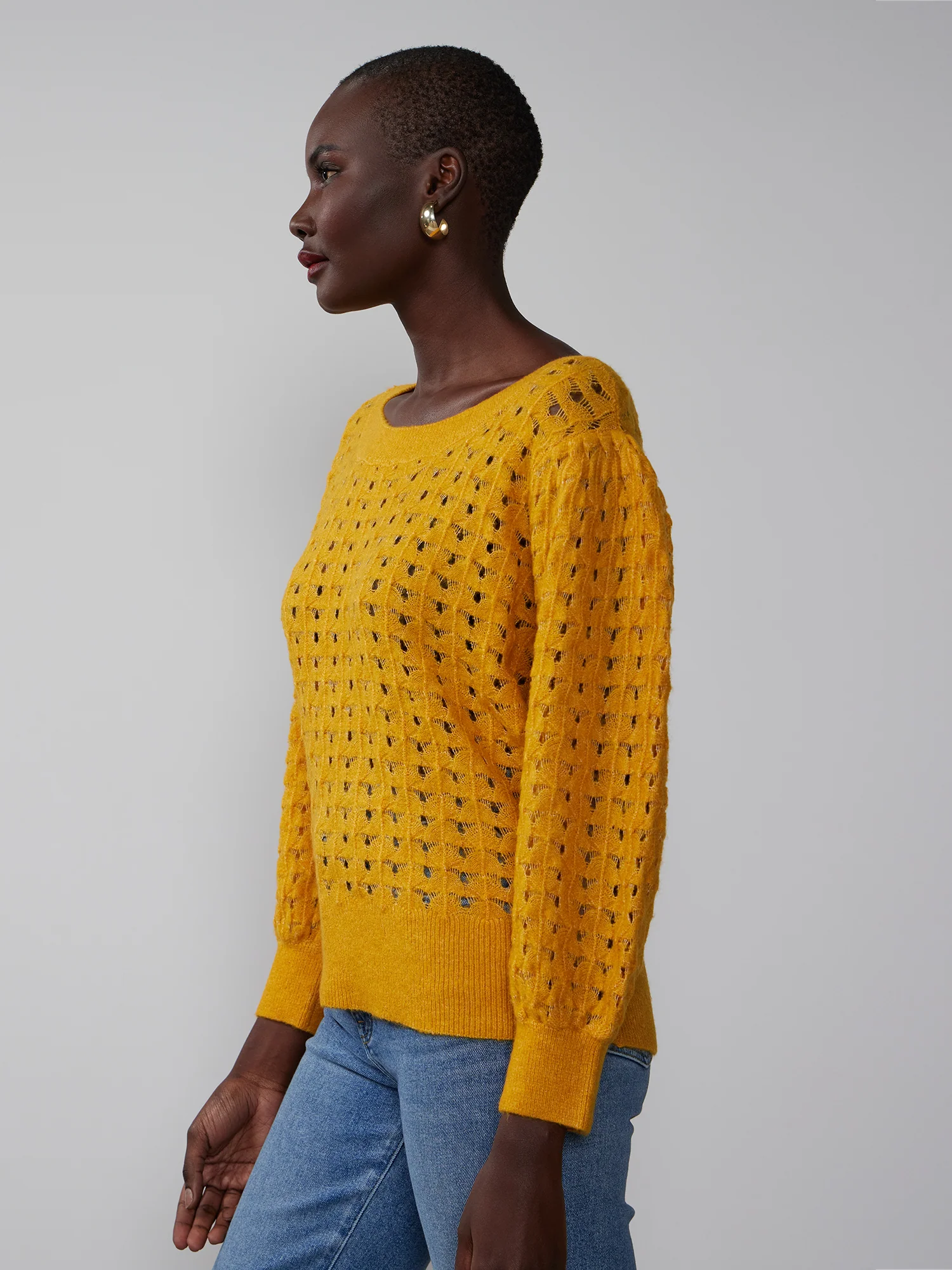 Quarter Sleeve Pointelle Sweater - Image 10