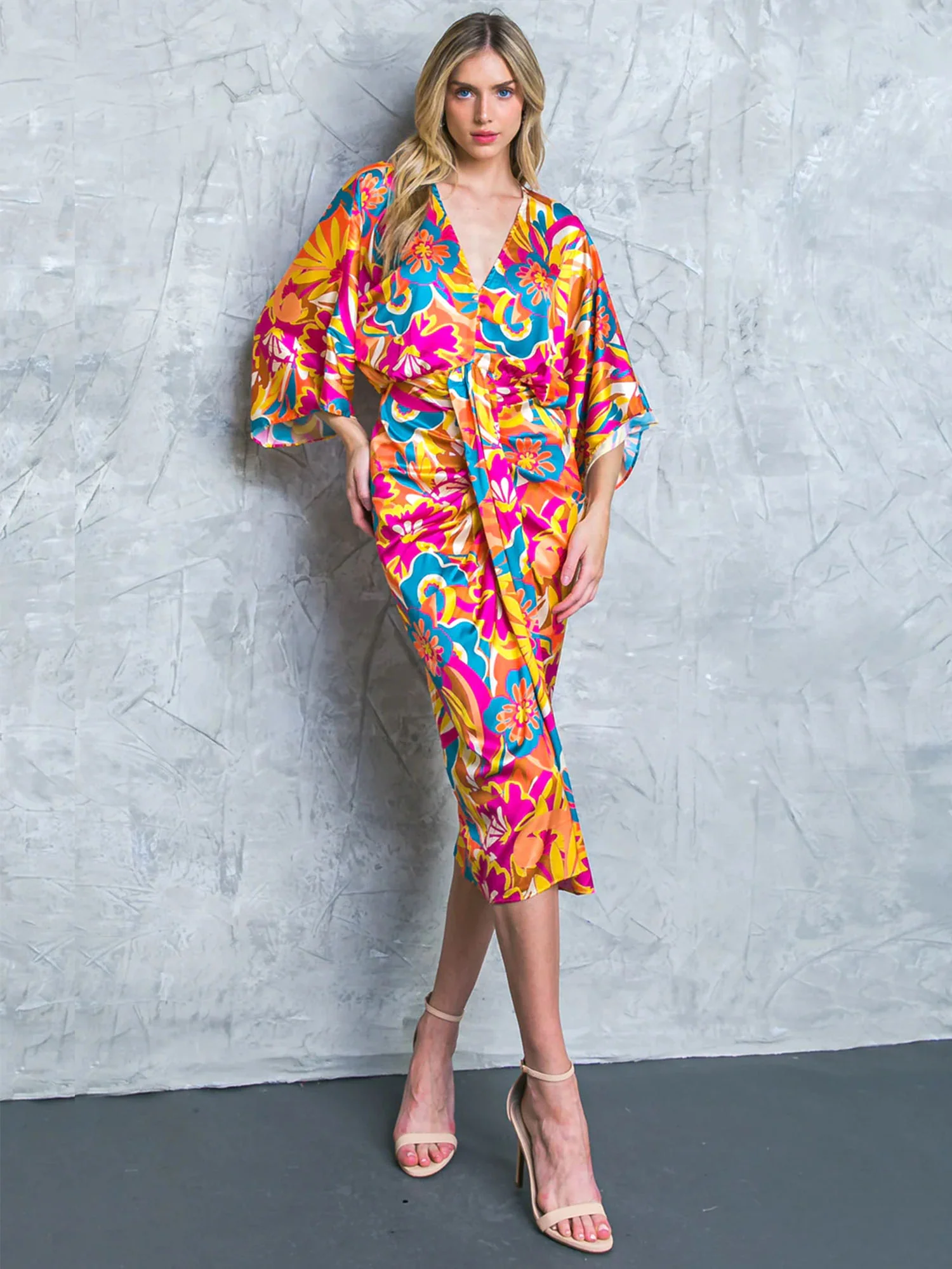 Flying Tomato Quarter Sleeve Abstract Print Dress - Brands We Love