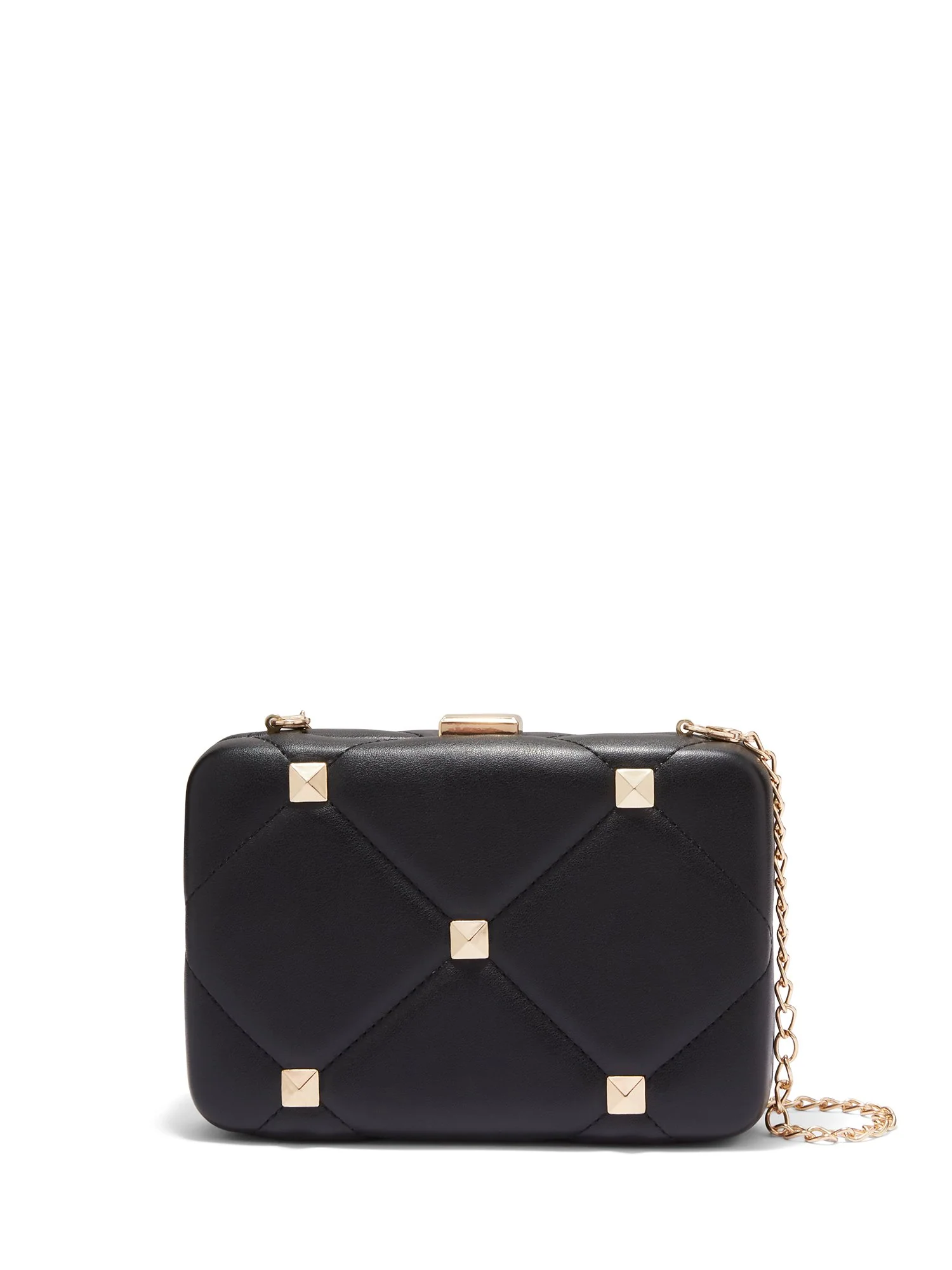 Quilted Stud-Embellished Clutch