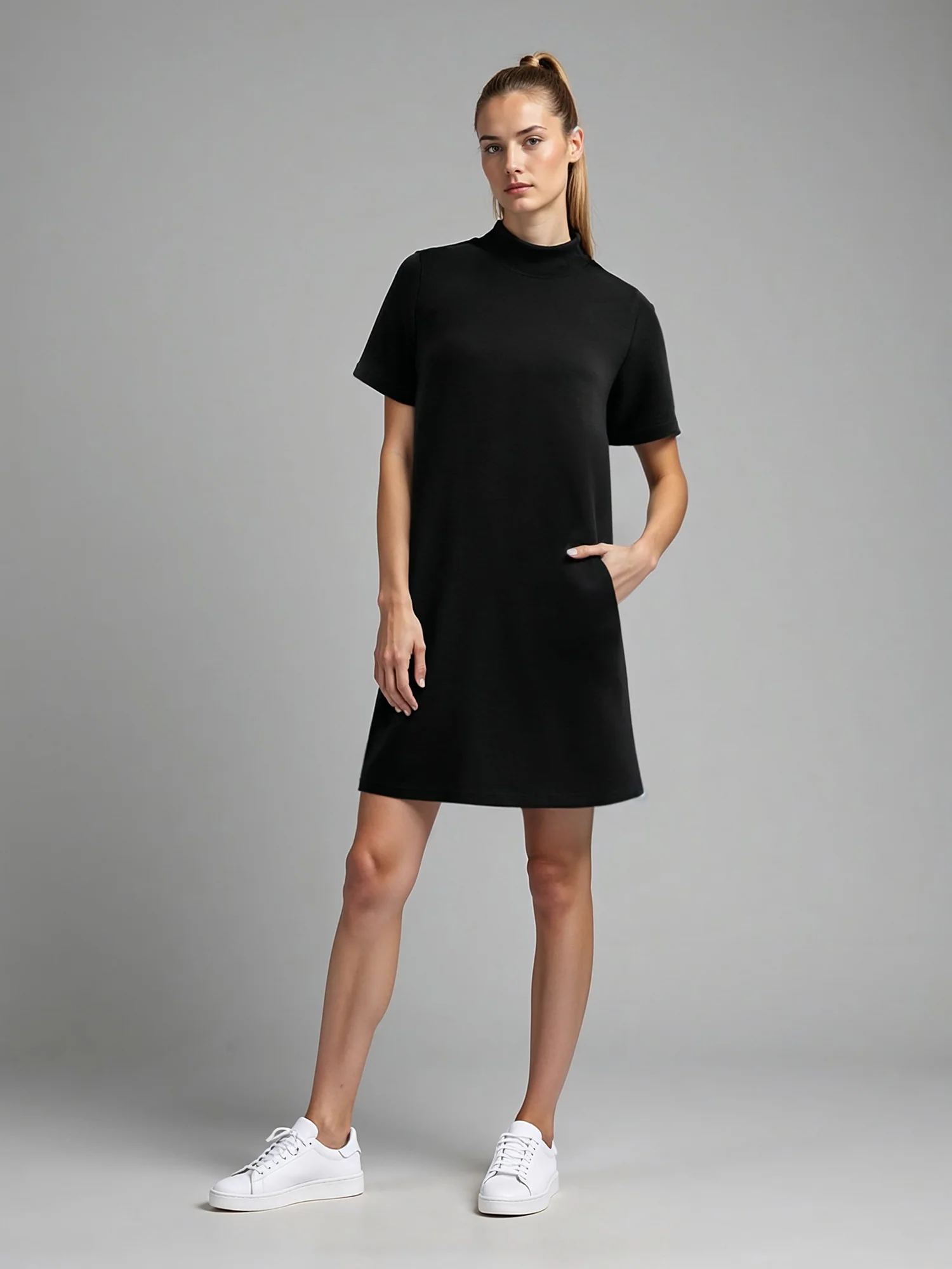 Scuba Mock Neck Mini Dress - Image 3