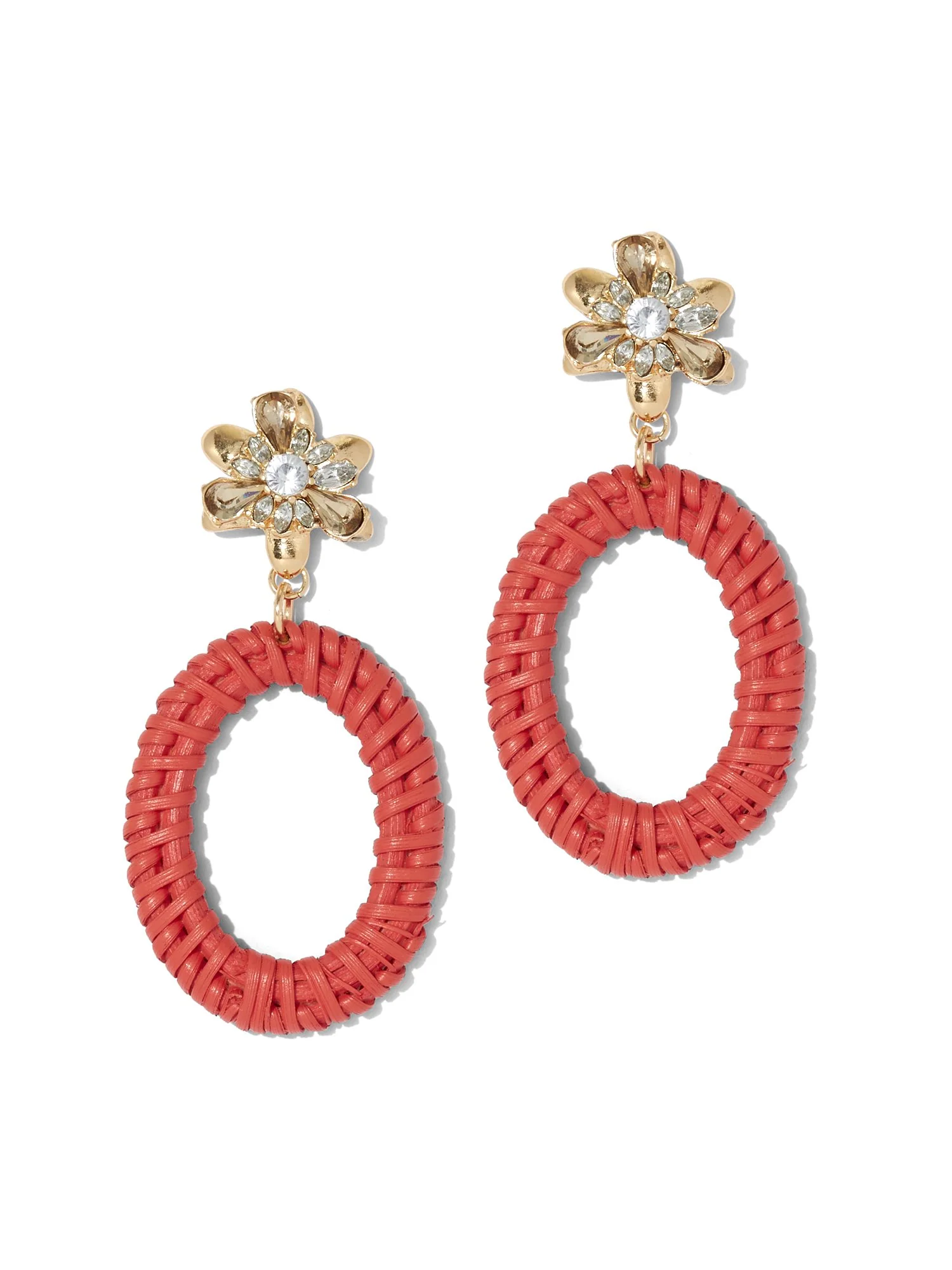 Raffia Open-Oval Drop Earring