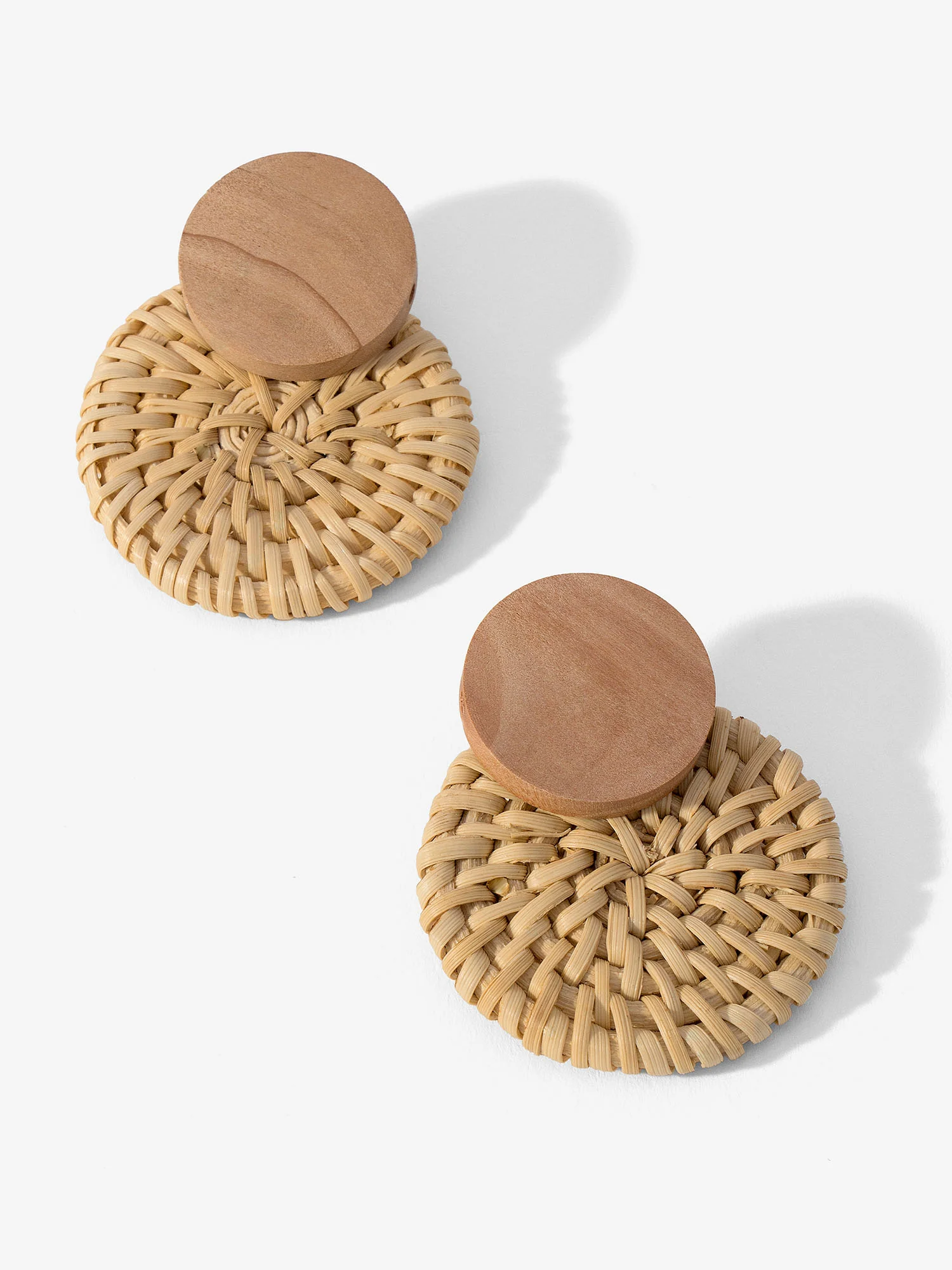 Raffia Wood Statement Earrings