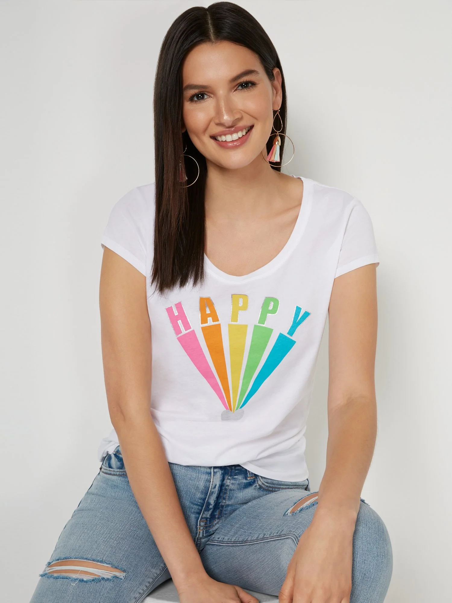 Rainbow Happy Graphic Tee - Image 2