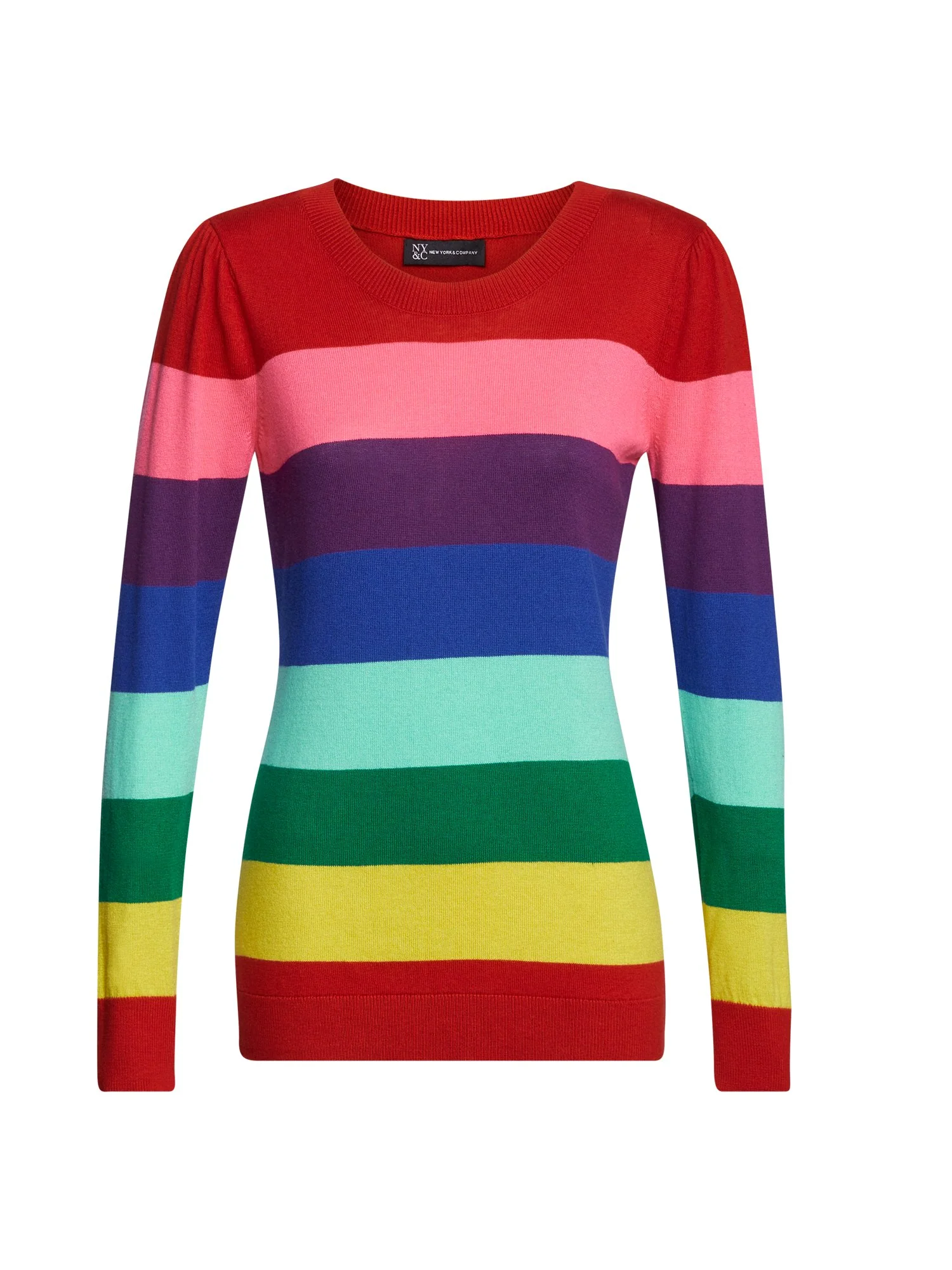 Rainbow-Stripe Crewneck Sweater - Image 4