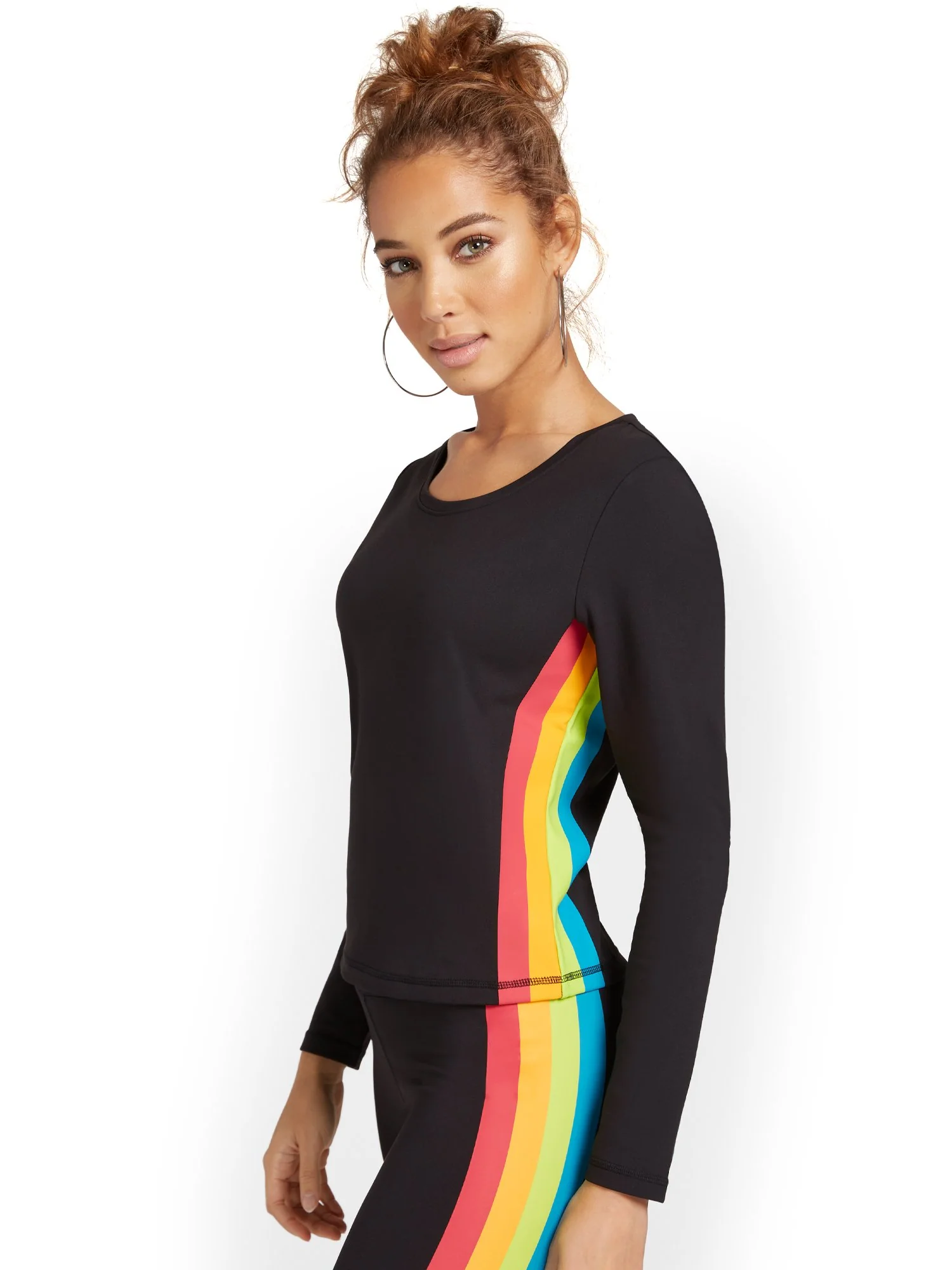 Rainbow-Stripe Yoga Top - City Contour - Image 2