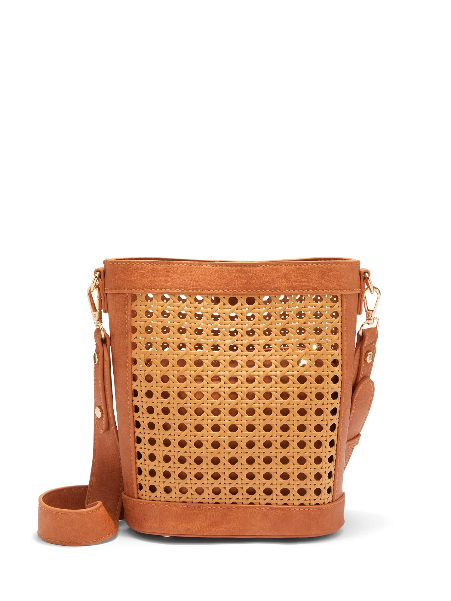 Rattan-Panel Bucket Bag - Image 3