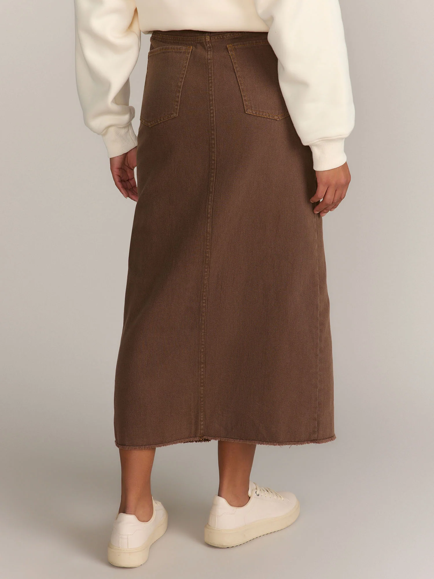 Mustard Seed Raw Hem Front Slit Denim Skirt - Brands We Love - Image 3