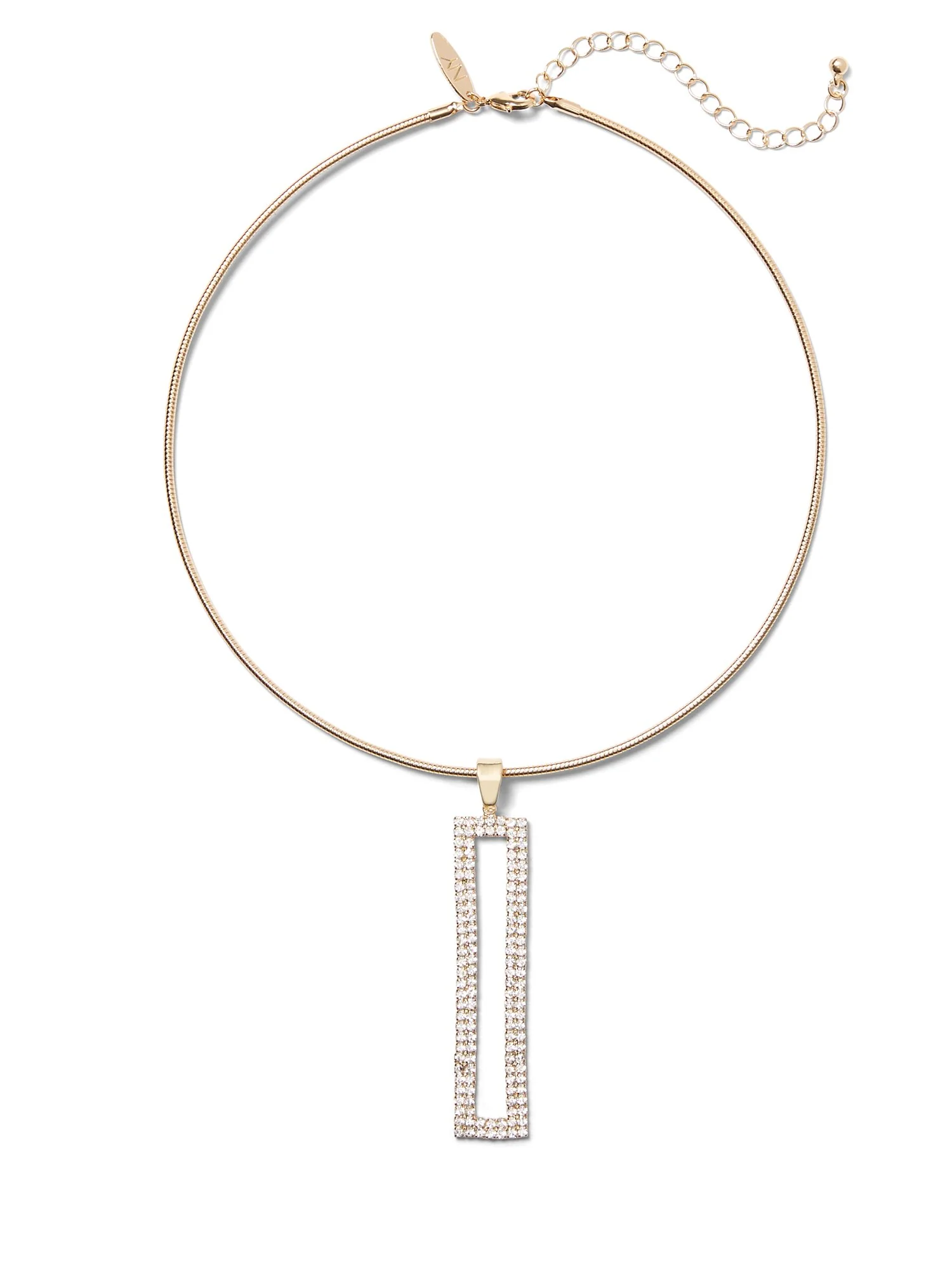 Rectangular Faux Stone Collar Pendant Necklace