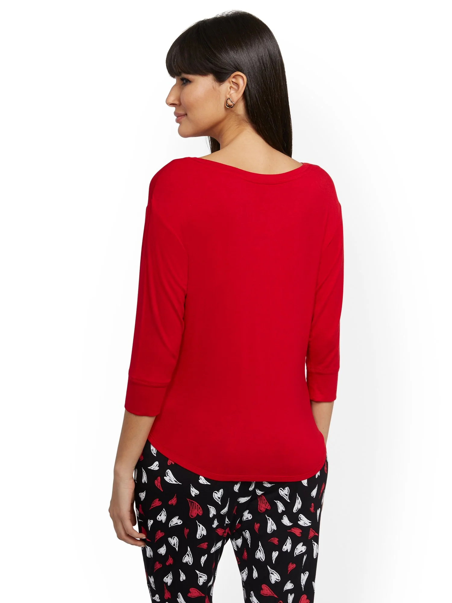 Red 'All You Need Is Love' Pajama Top - Image 3
