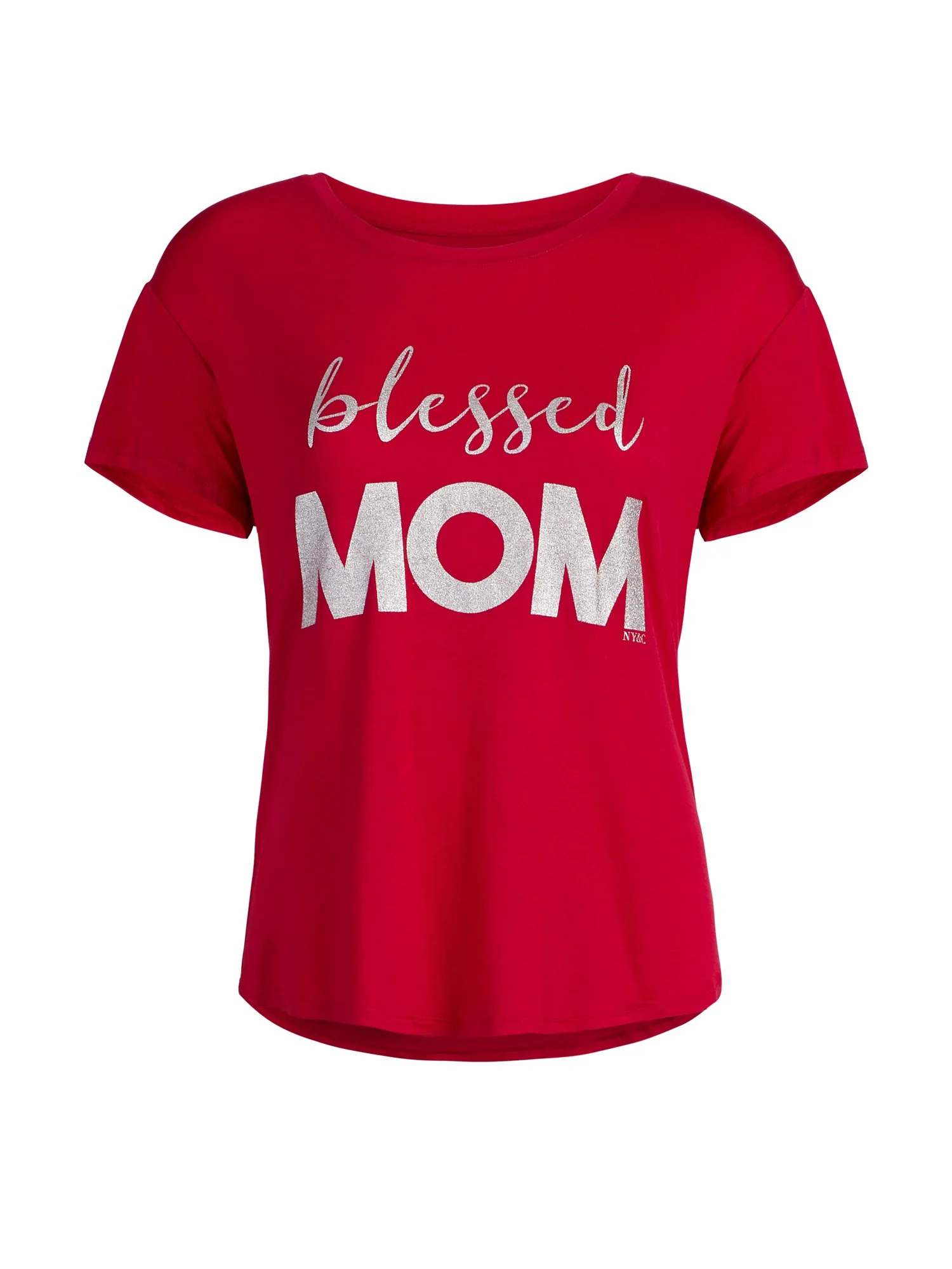 Red 'Blessed Mom' Sleep Tee