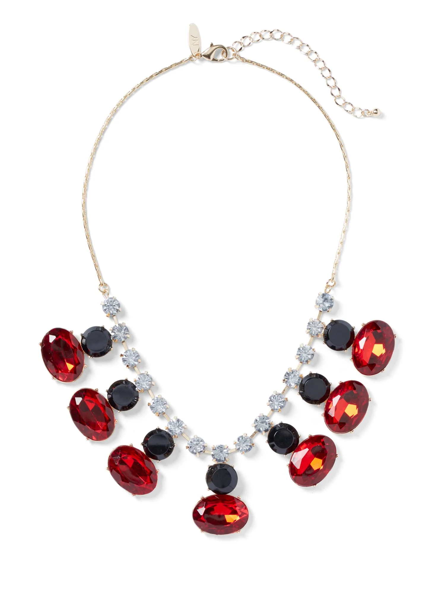 Red Faux-Stone Statement Necklace