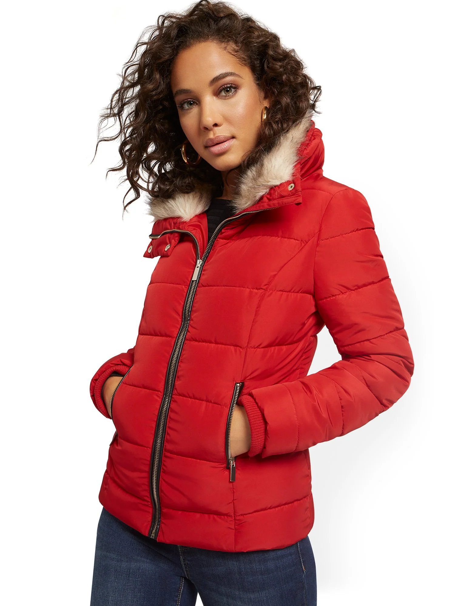 REPREVE® Faux-Fur Hooded Puffer Jacket - Image 11