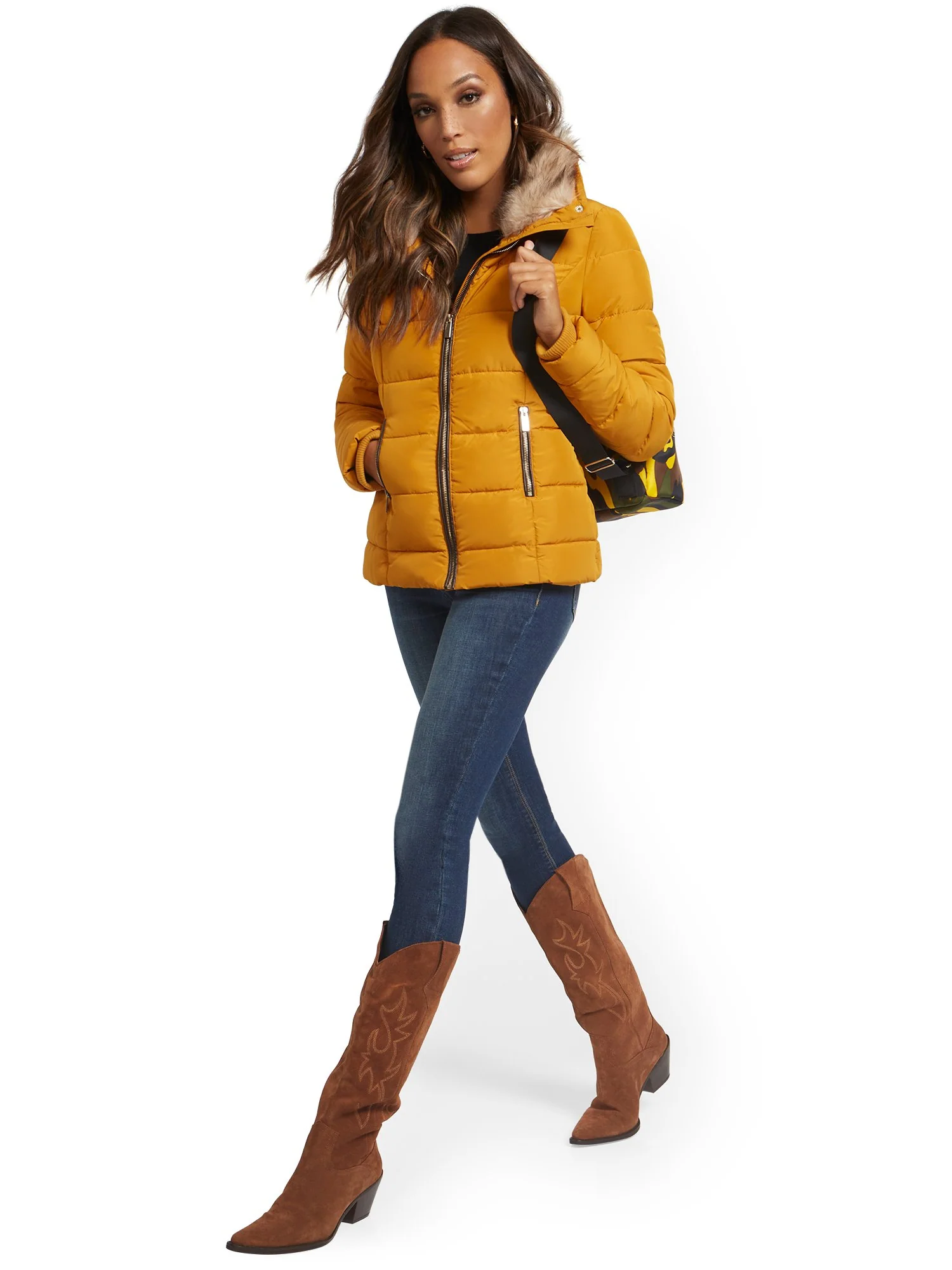 REPREVE® Faux-Fur Hooded Puffer Jacket - Image 16
