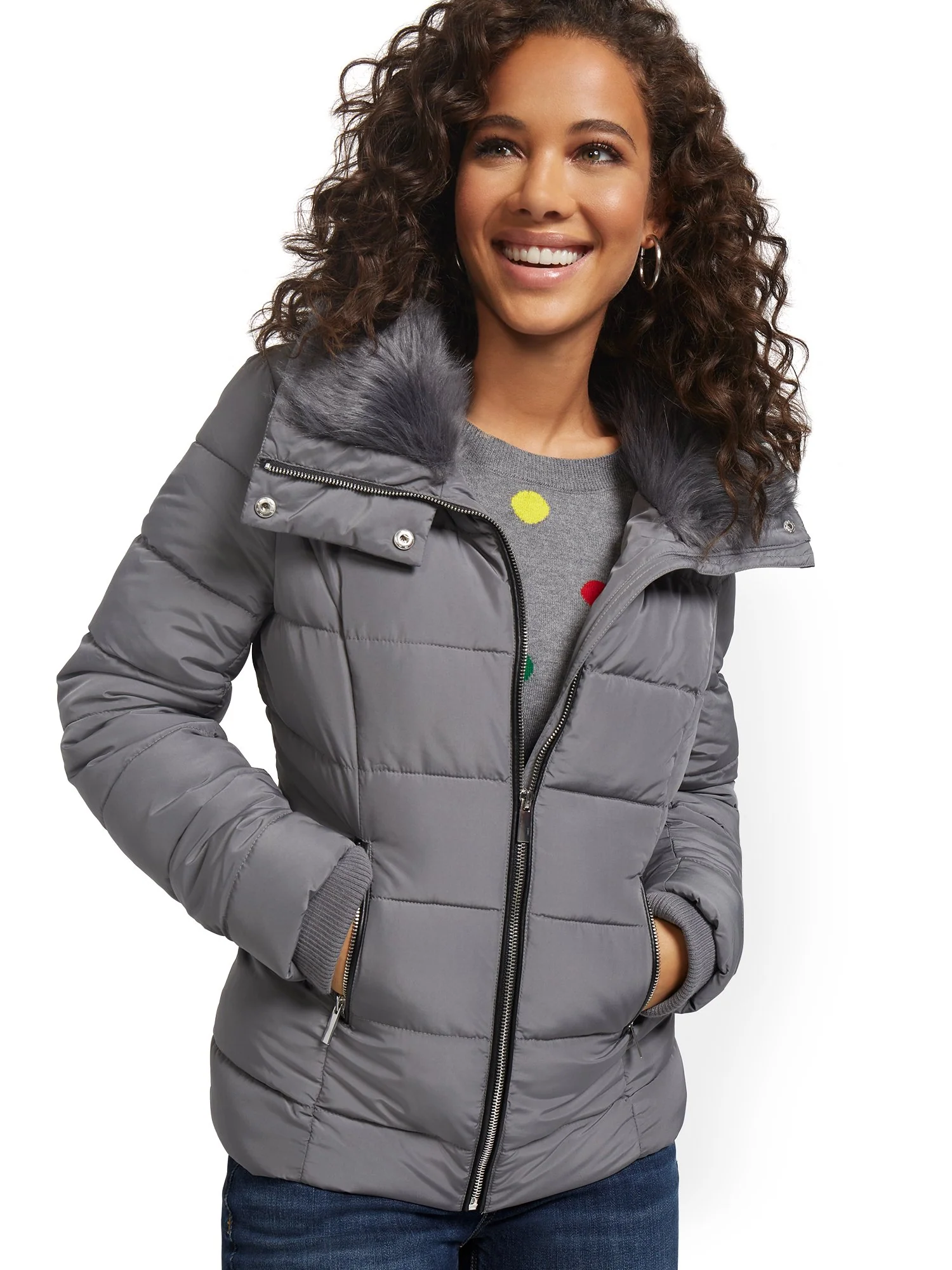 REPREVE® Faux-Fur Hooded Puffer Jacket - Image 19