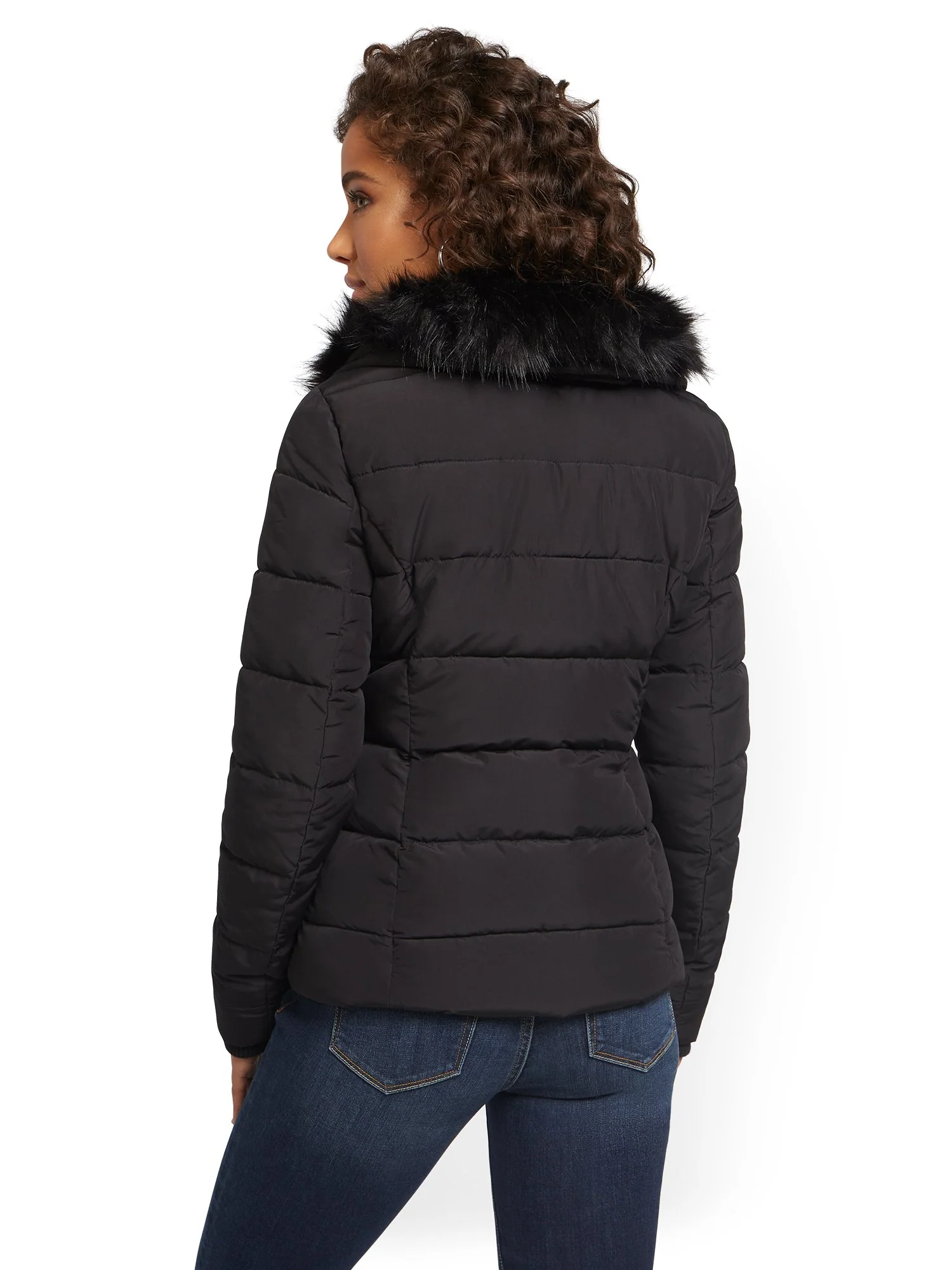 REPREVE® Faux-Fur Hooded Puffer Jacket - Image 3