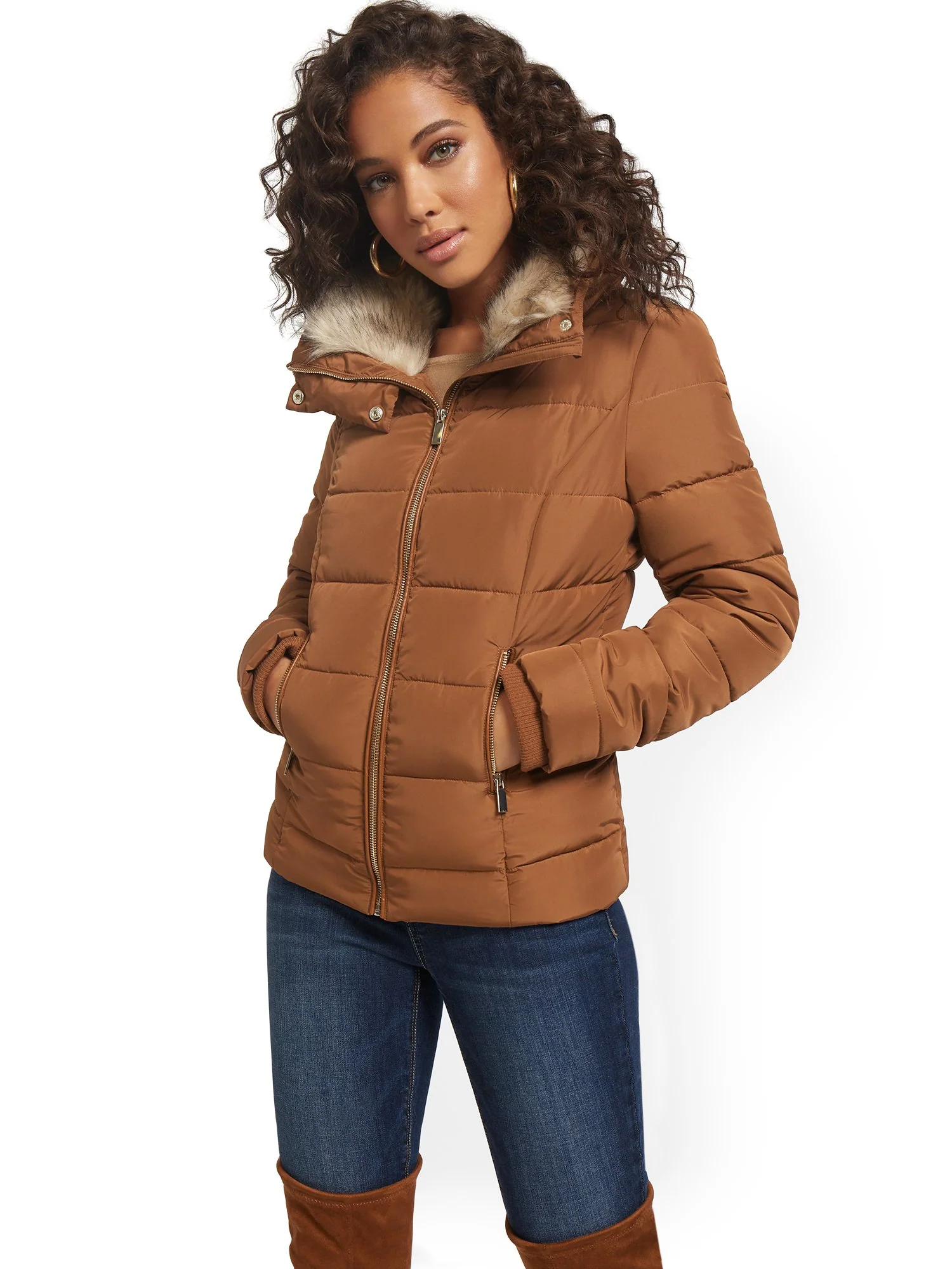 REPREVE® Faux-Fur Hooded Puffer Jacket - Image 7