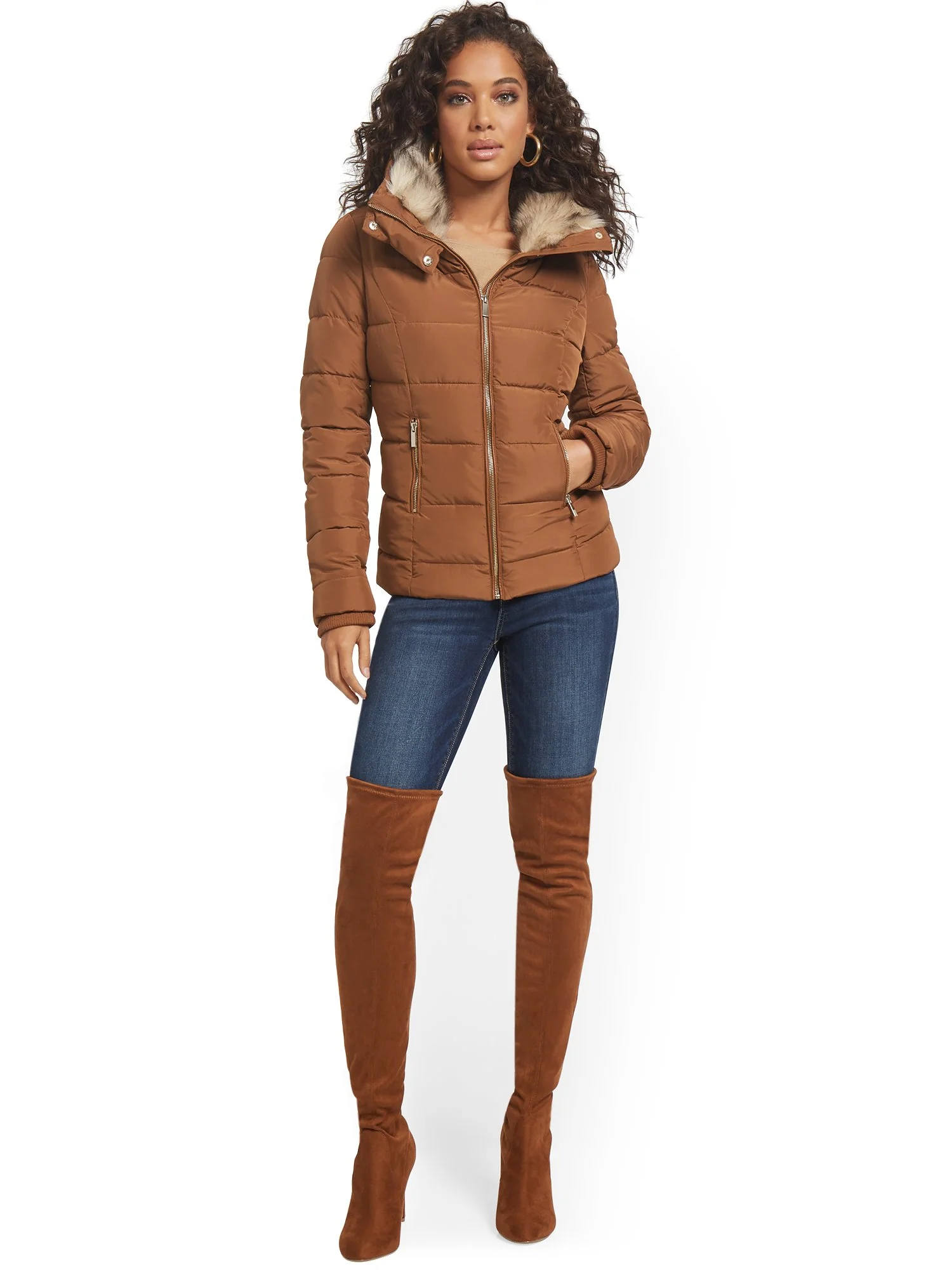REPREVE® Faux-Fur Hooded Puffer Jacket - Image 9