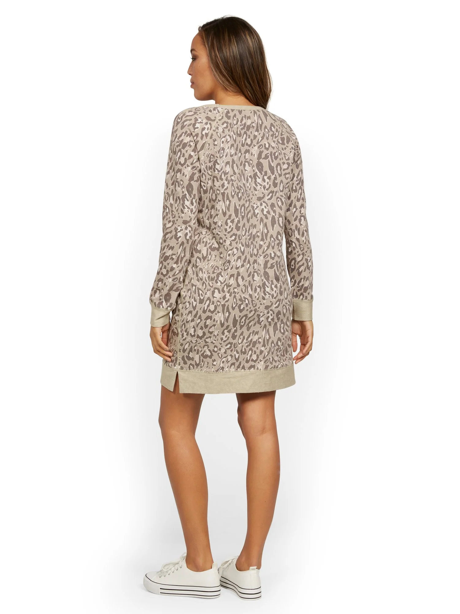Reversible Leopard-Print Sweatshirt Dress - Image 3