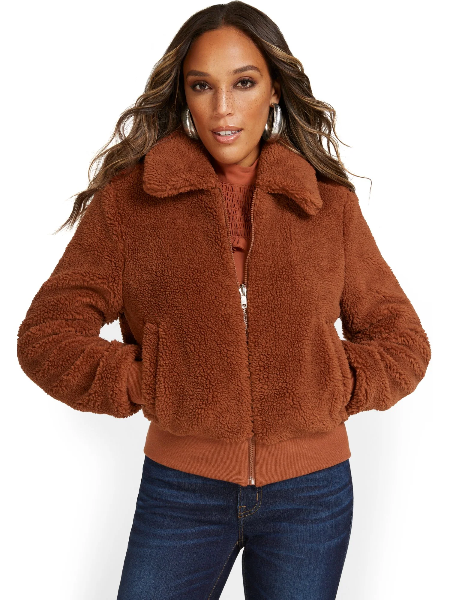 Reversible Teddy Bomber Jacket - Image 17