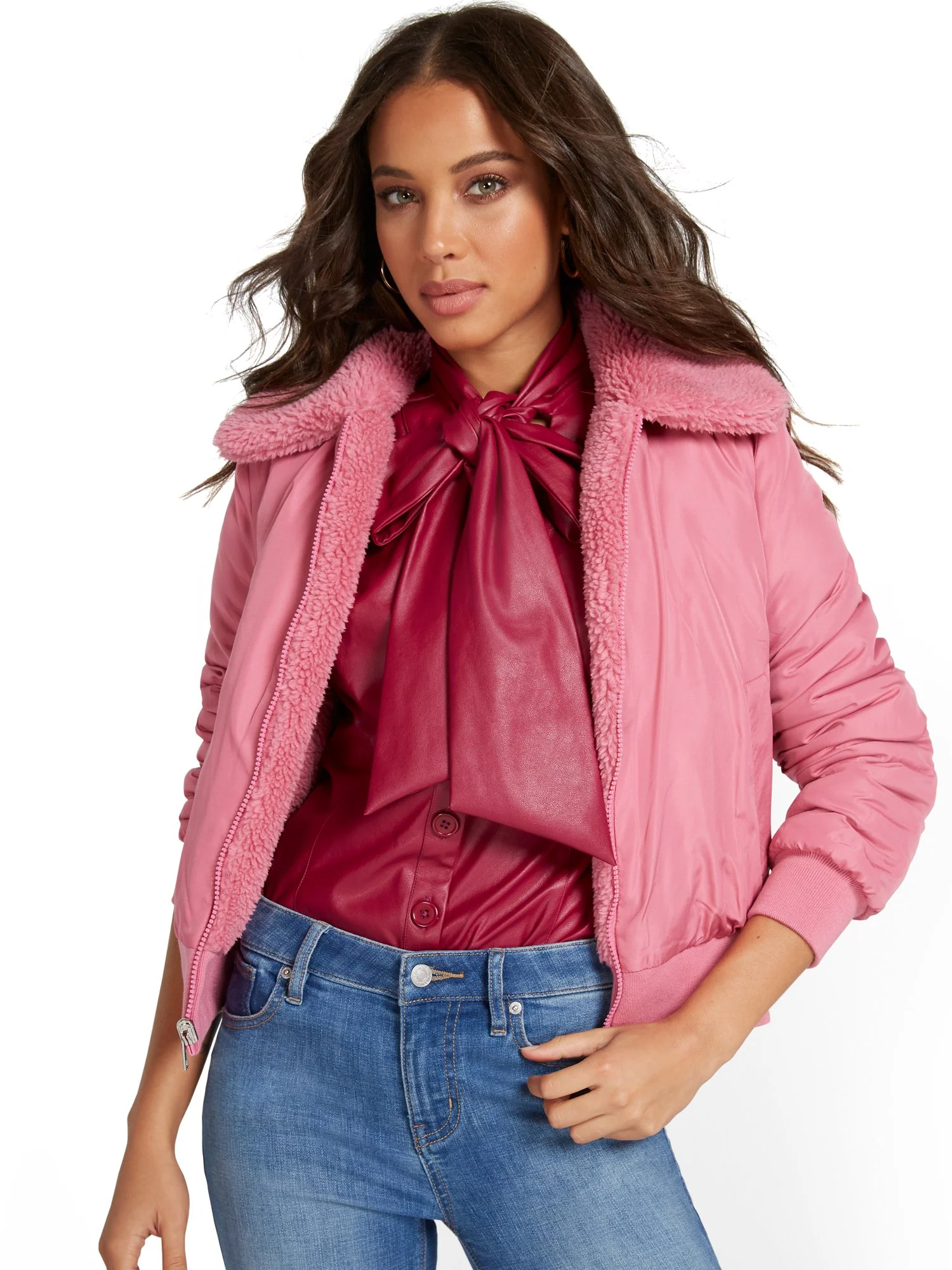 Reversible Teddy Bomber Jacket - Image 7